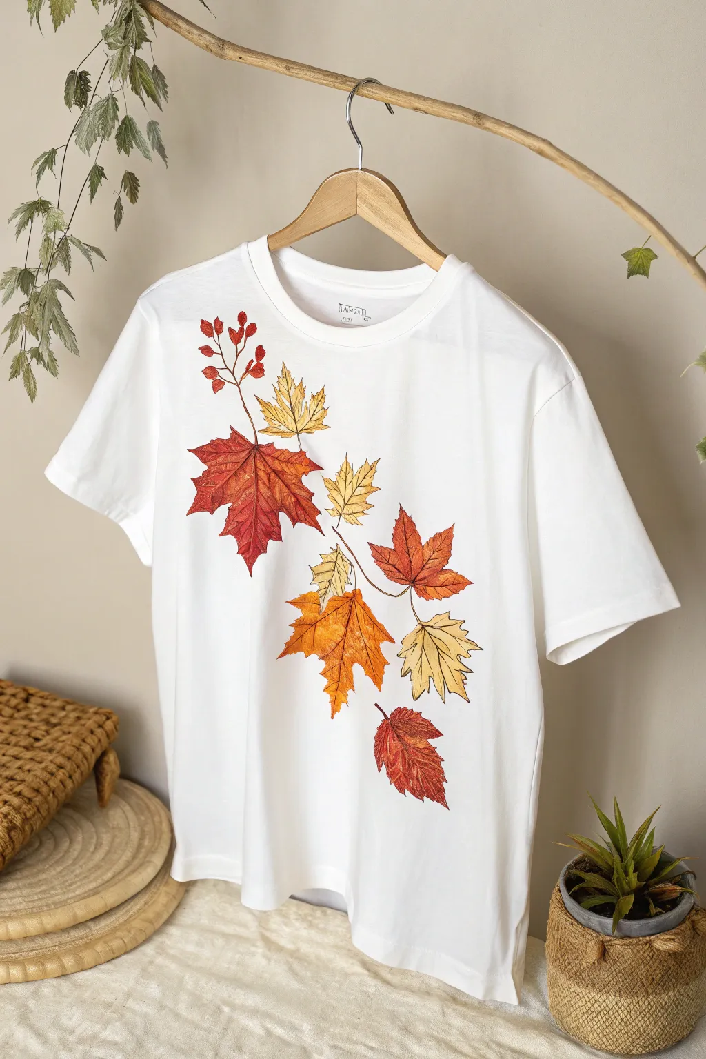 Embrace the beauty of autumn with this stunning fall leaves design—perfect for your Friendsgiving celebration!