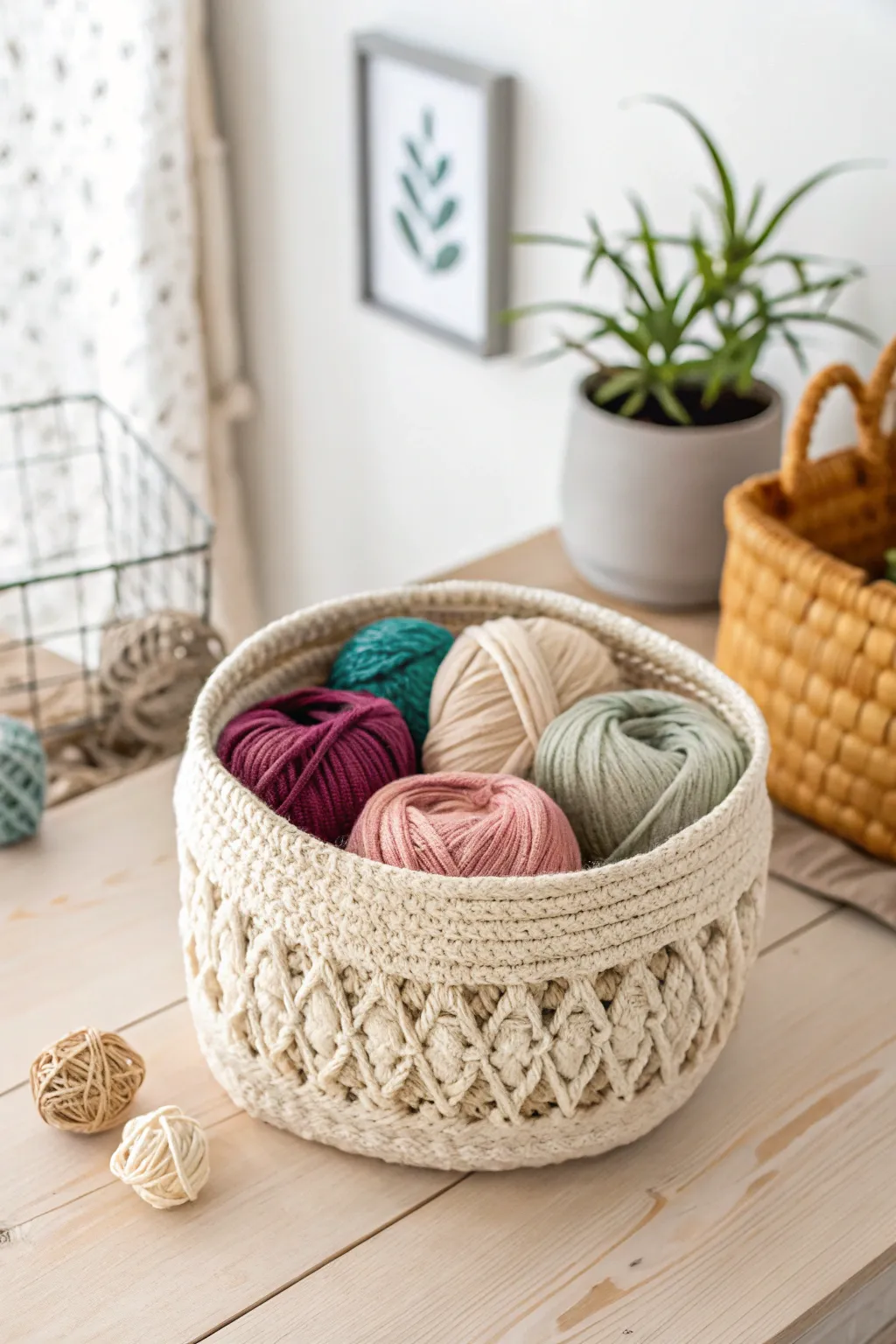 Elevate your organization game with a chic crochet basket that blends style and functionality seamlessly.