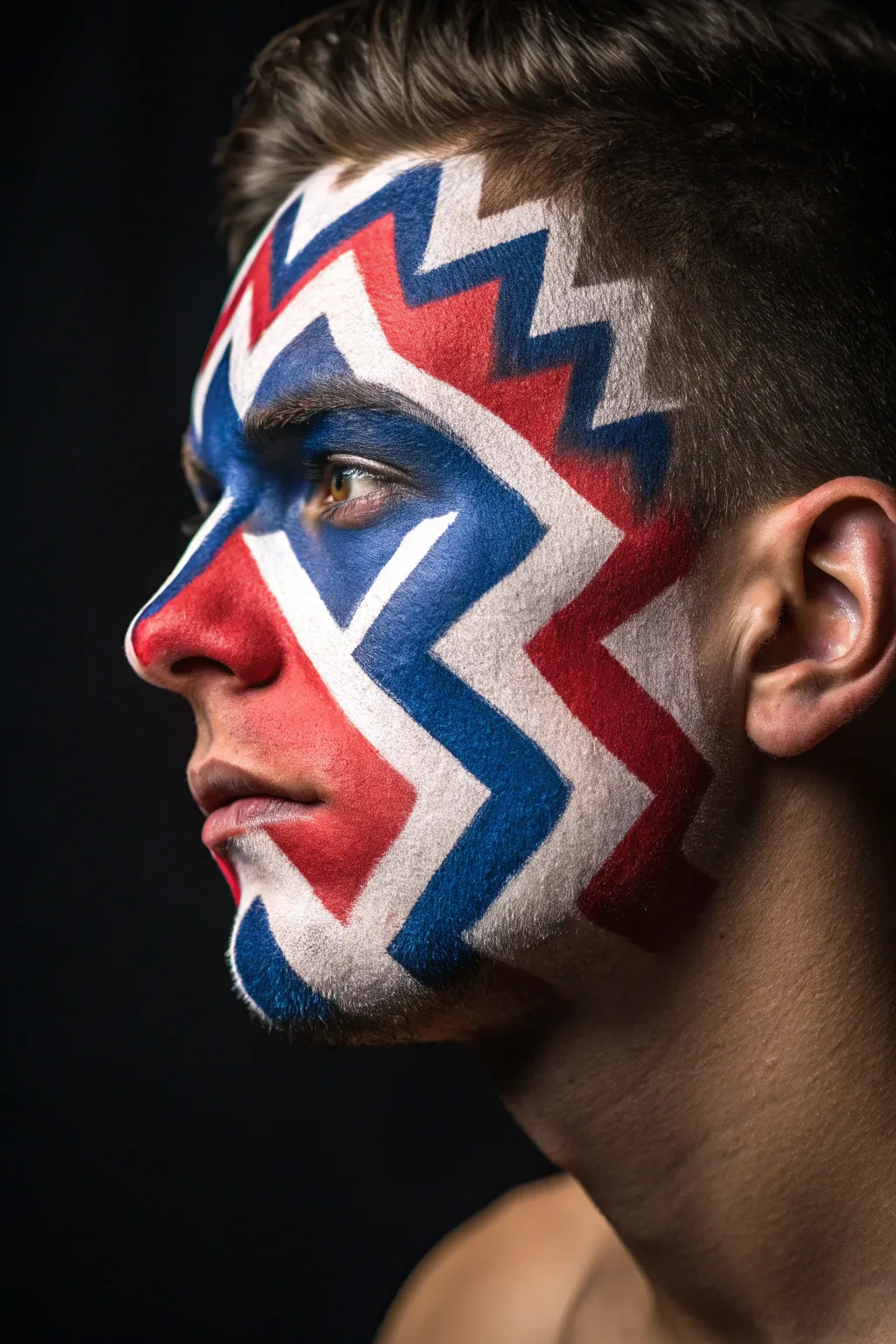Stand out on game day with bold chevron face paint in your team colors!