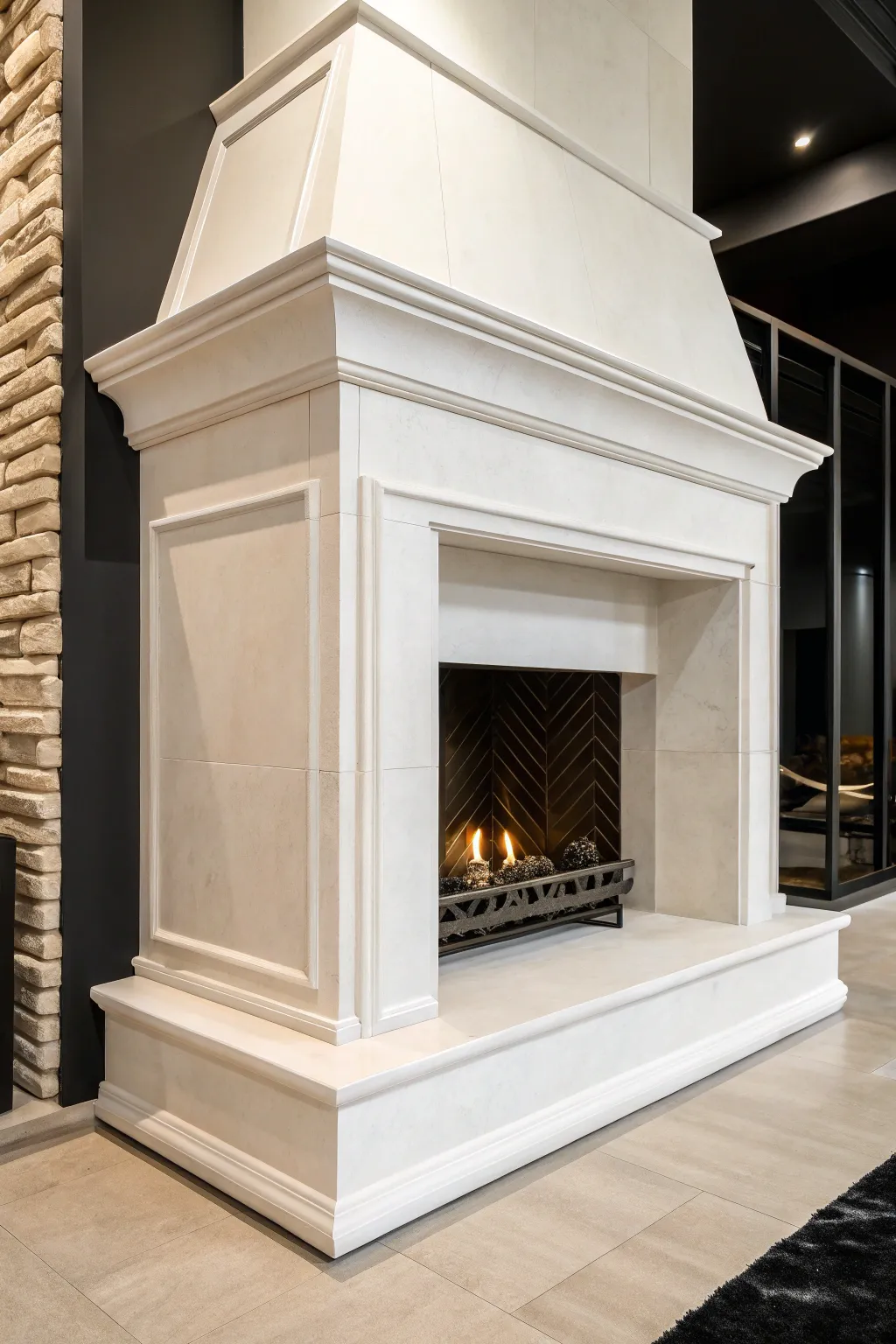 Elevate your space with a sleek and minimalist gas fireplace design.
