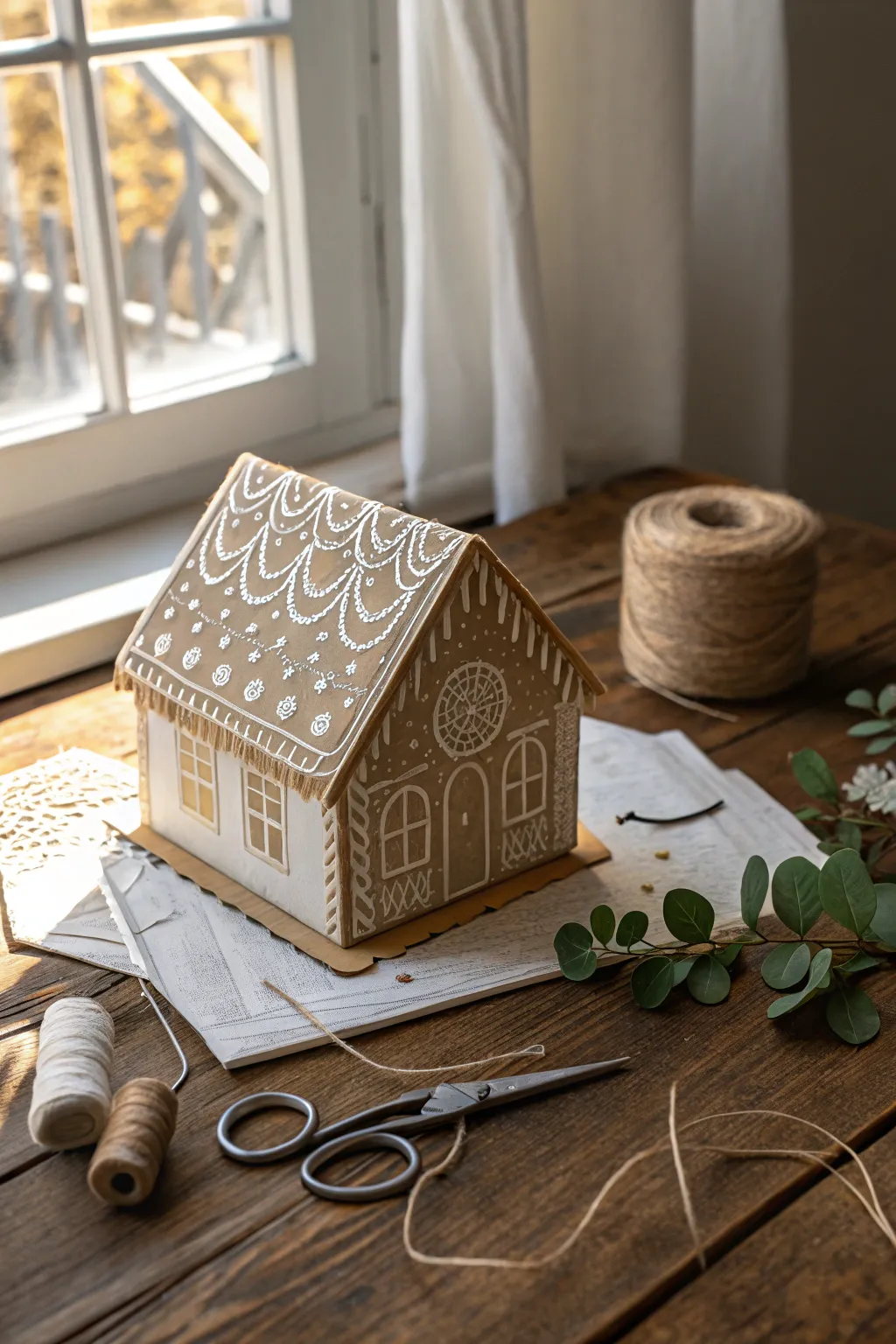 Craft your own gingerbread masterpiece with ease: Simply print, cut, and create!
