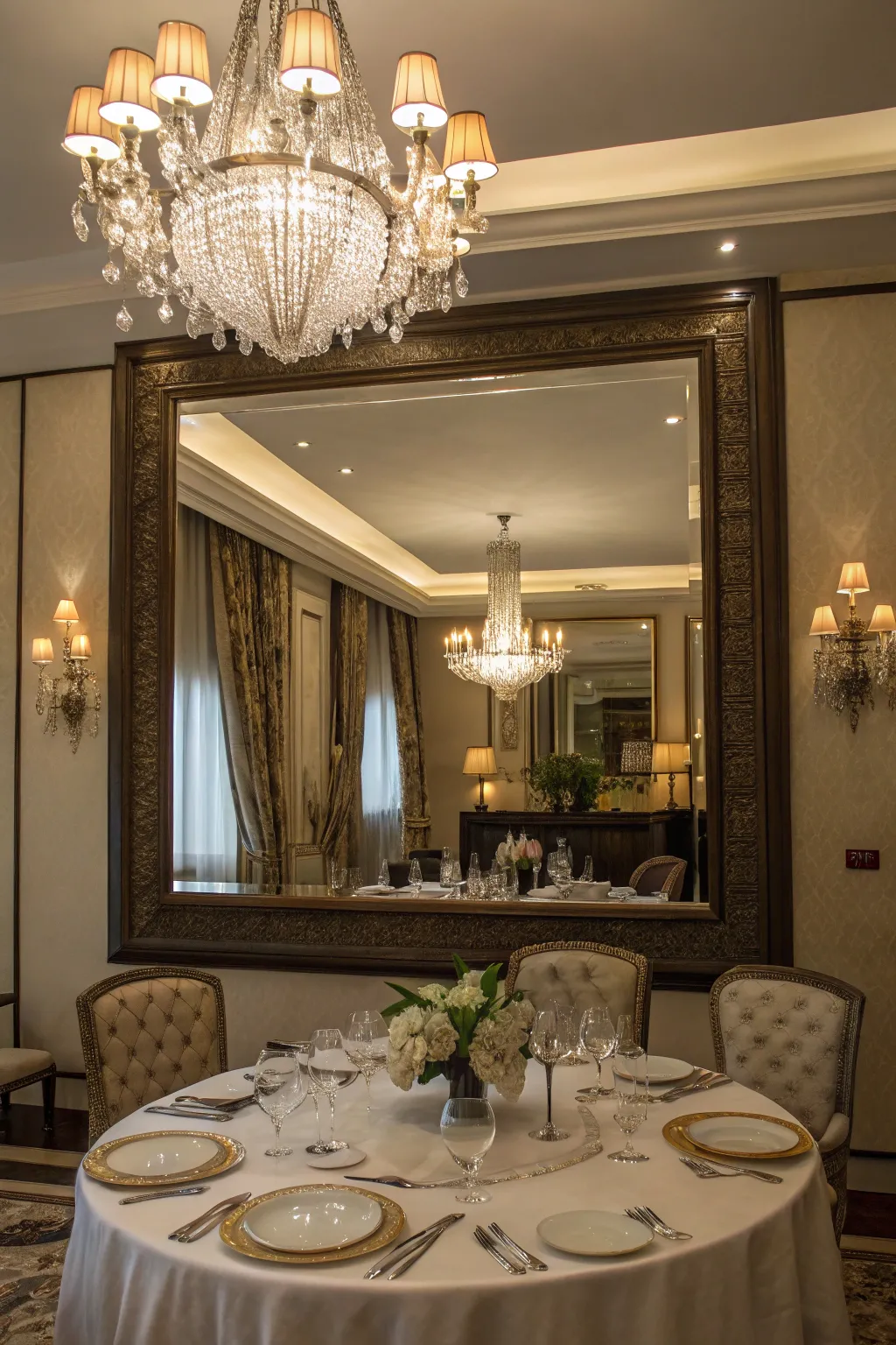 Mirrors enhance light and create an expansive feel.
