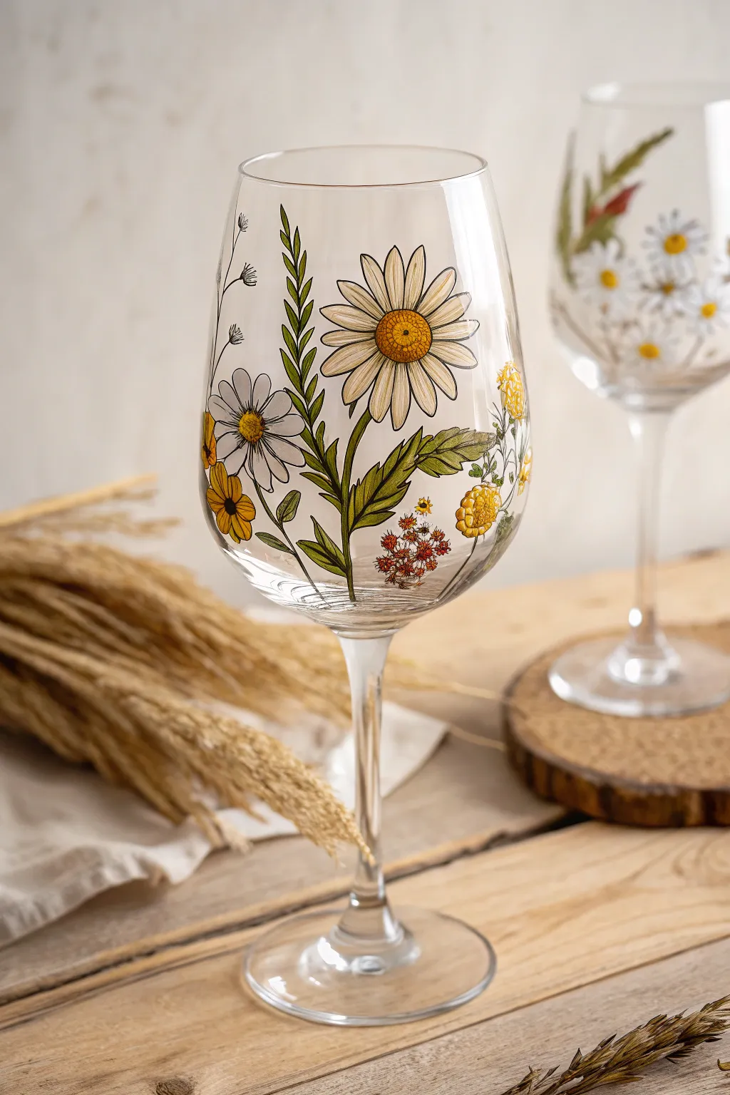 Sip in style with exquisitely hand-painted floral wine glasses—where every drink is a toast to nature's beauty.