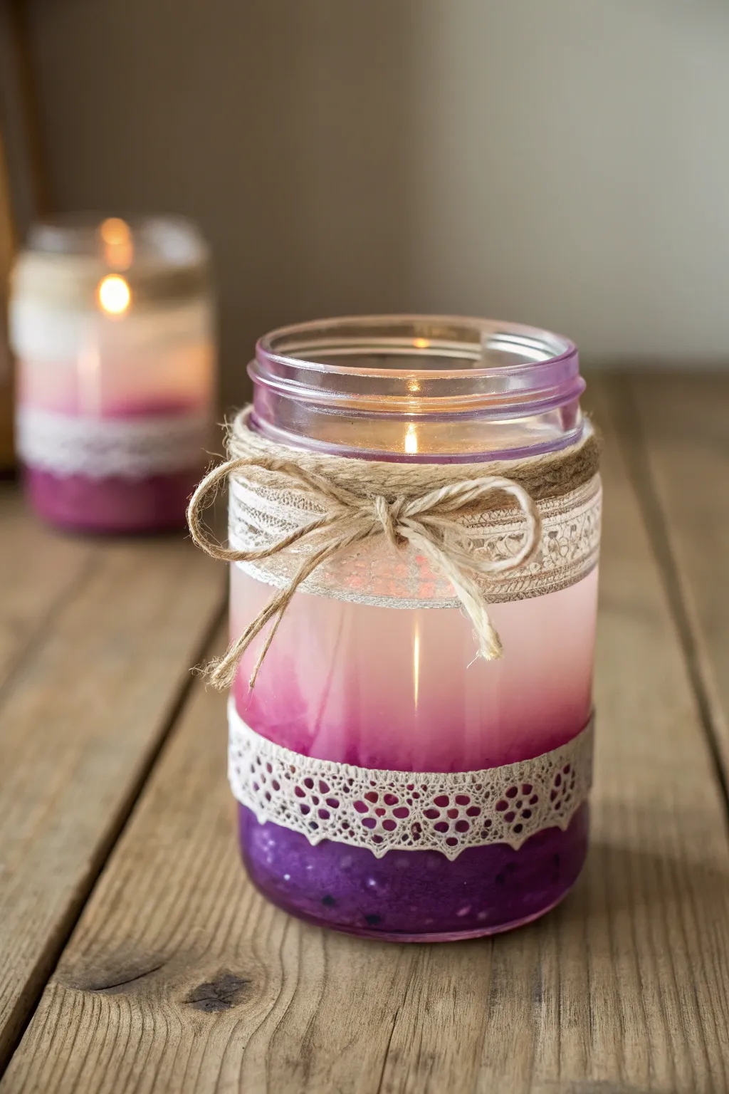 Elevate your decor with the enchanting simplicity of ombre glass jars.
