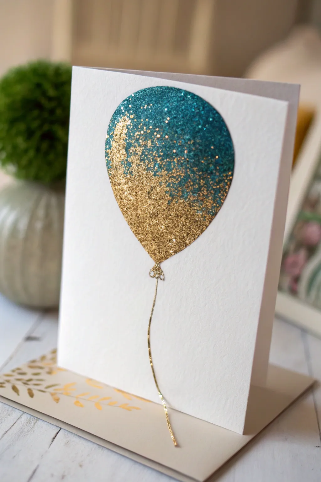 Add a touch of sparkle to your celebrations with this stunning glitter balloon card!