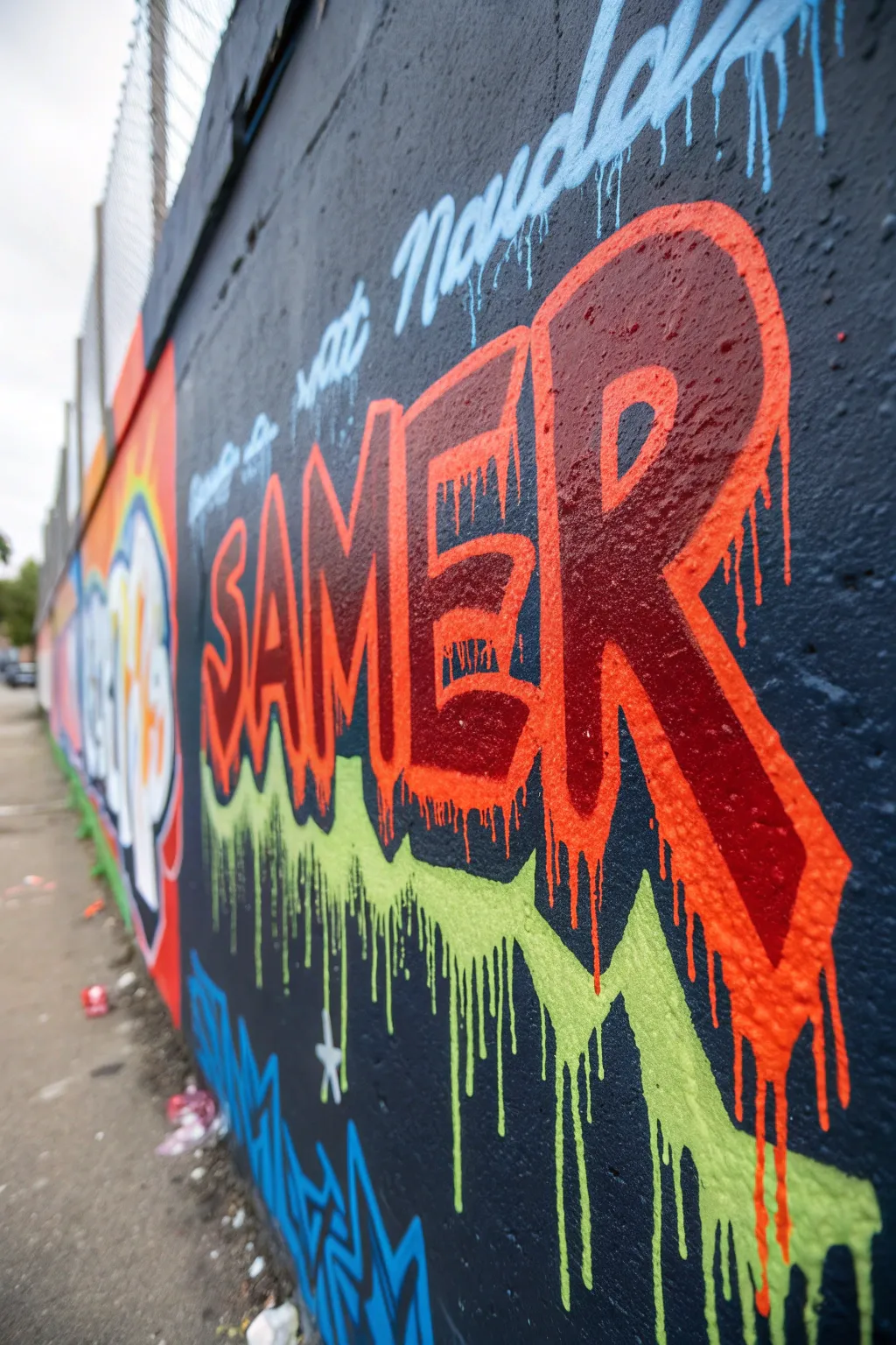 Unleash your creativity with dripping paint effects for a bold graffiti name art.