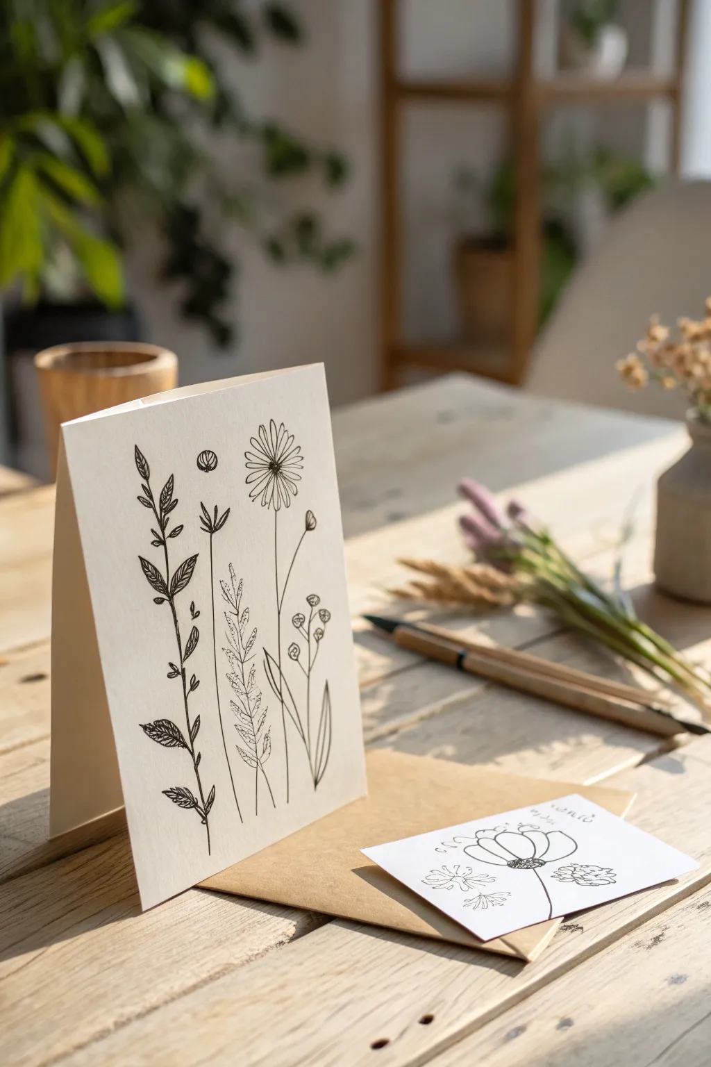 Embrace simplicity and elegance with hand-drawn greeting cards that speak from the heart.