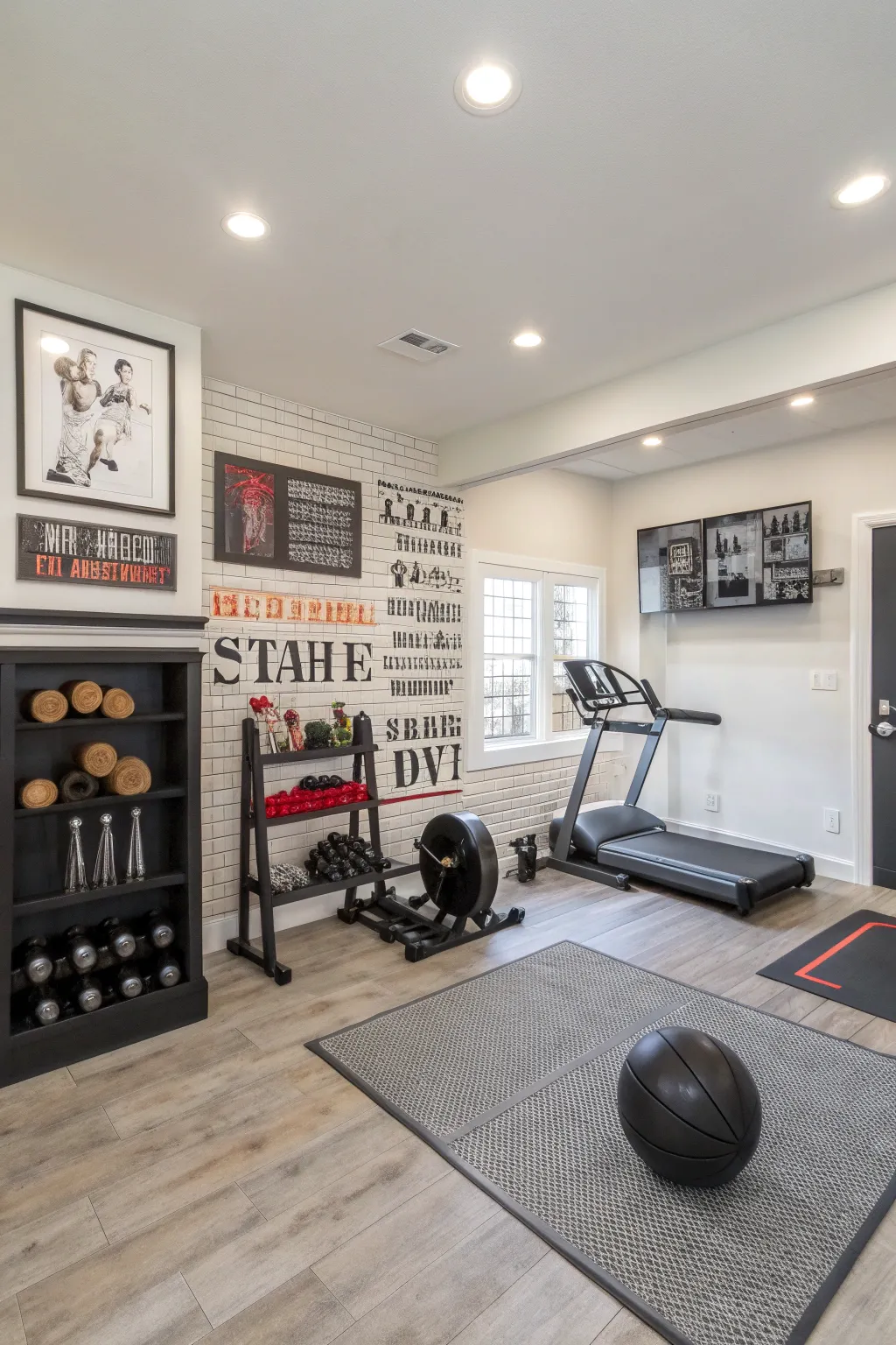 Motivational quotes add inspiration to your workout space.