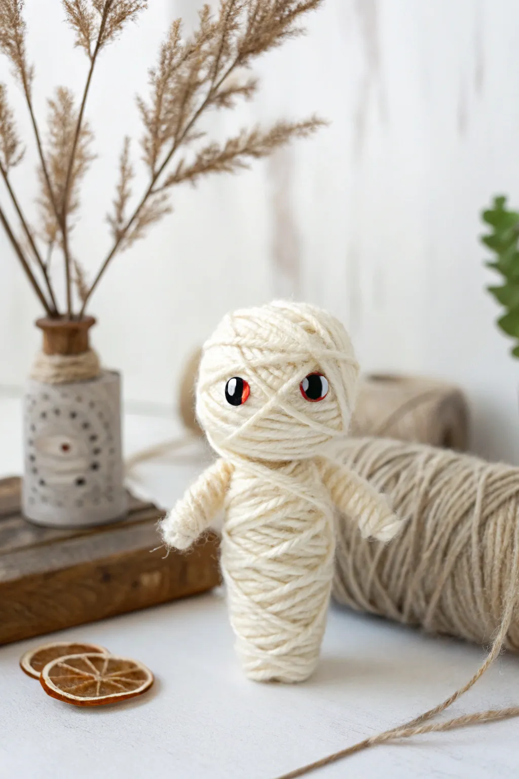 Crafting Halloween Magic: Yarn-Wrapped Mummies for Little Hands 🎃🧶✨