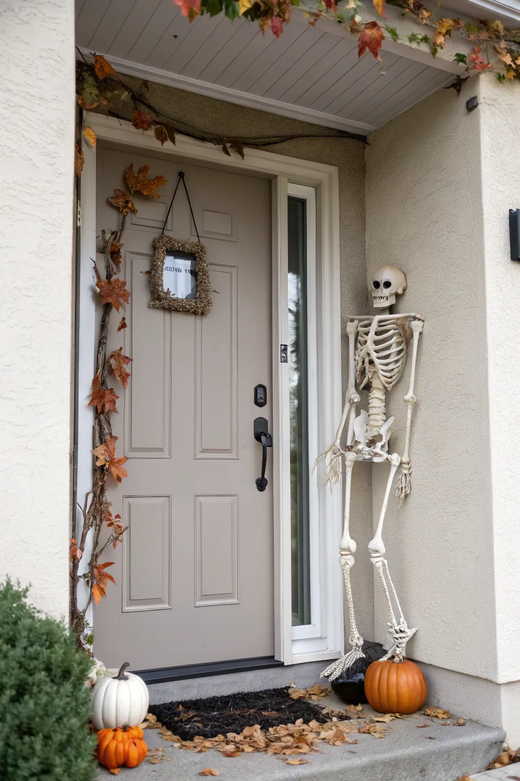 Welcome to Halloween with style - meet 'Bones', the chic guardian of your doorstep!