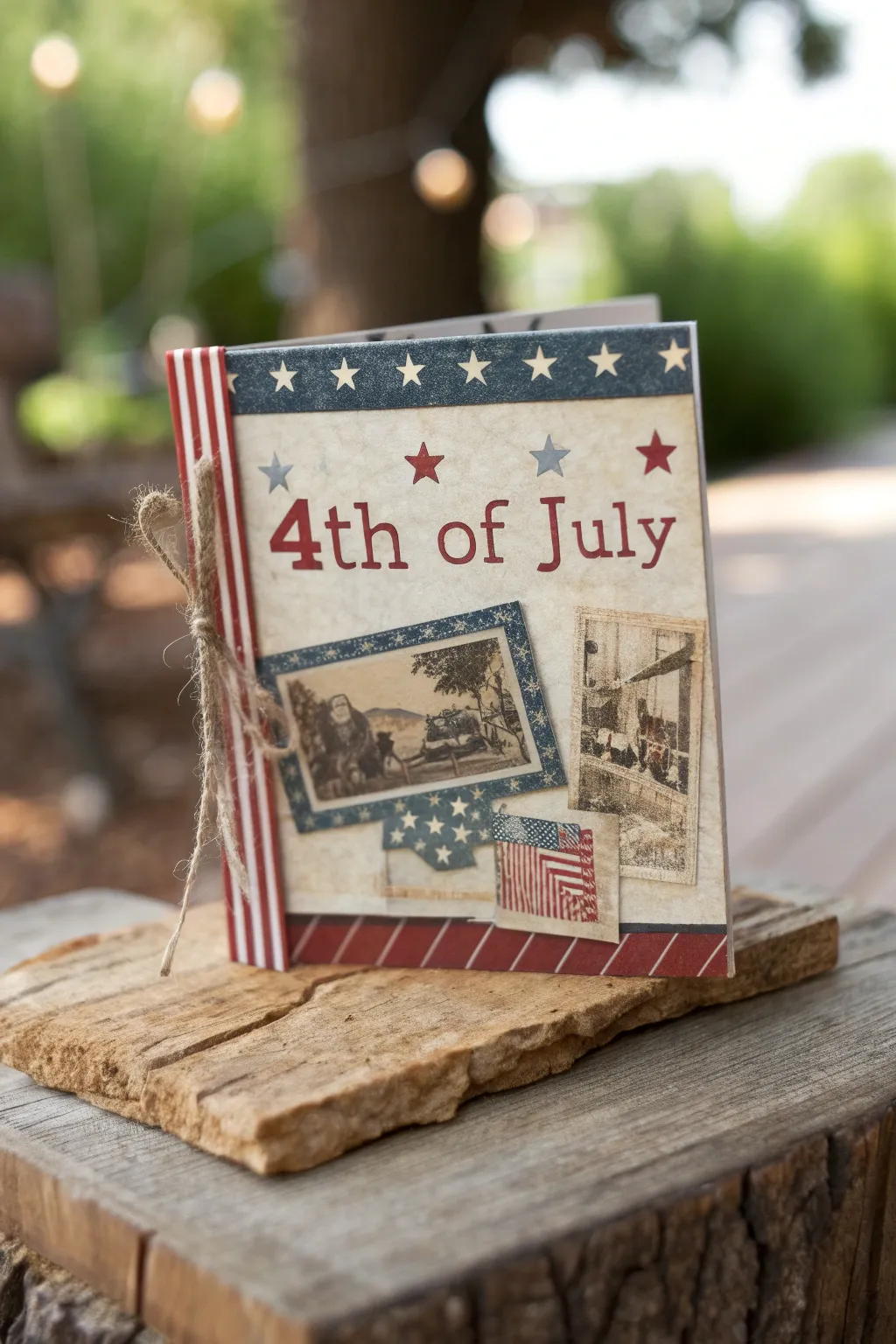 Capture the essence of Vintage Americana with this beautifully crafted handmade 4th of July card, perfect for those who cherish nostalgia and simplicity.