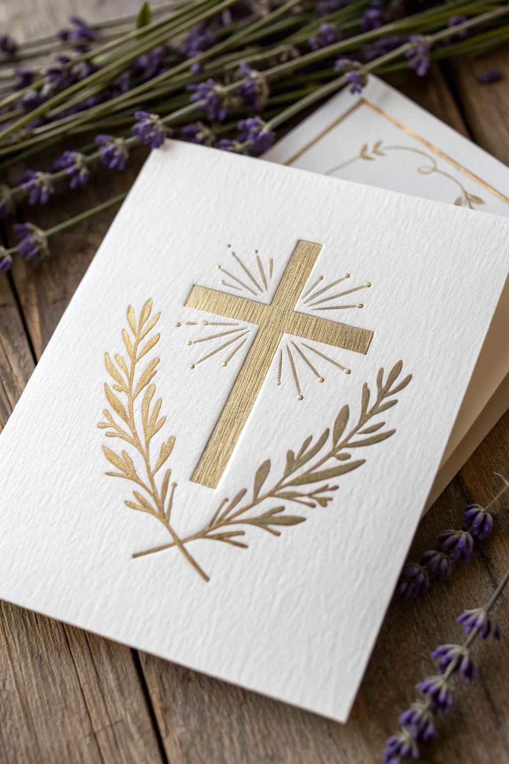 Elegant simplicity meets bold beauty with gold leaf Easter cards. Perfect for a touch of luxury and significance this season.