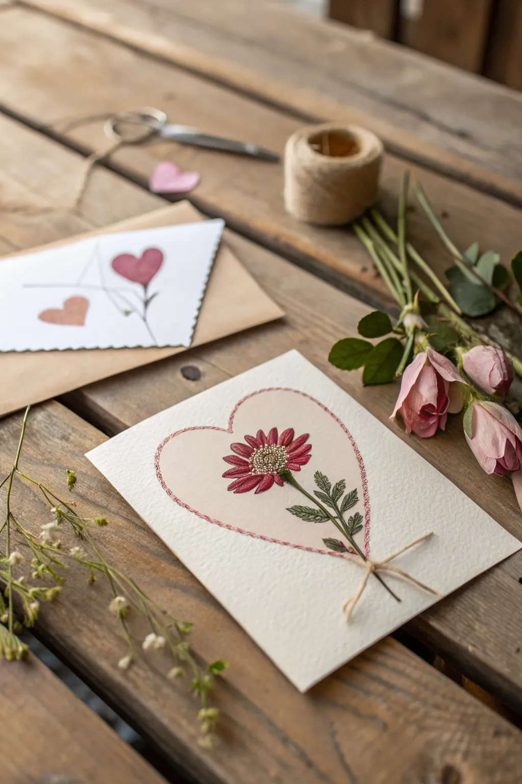 Capture the essence of love with a touch of nature's elegance. 🌸 #HandmadeWithLove #PressedFlowerCard