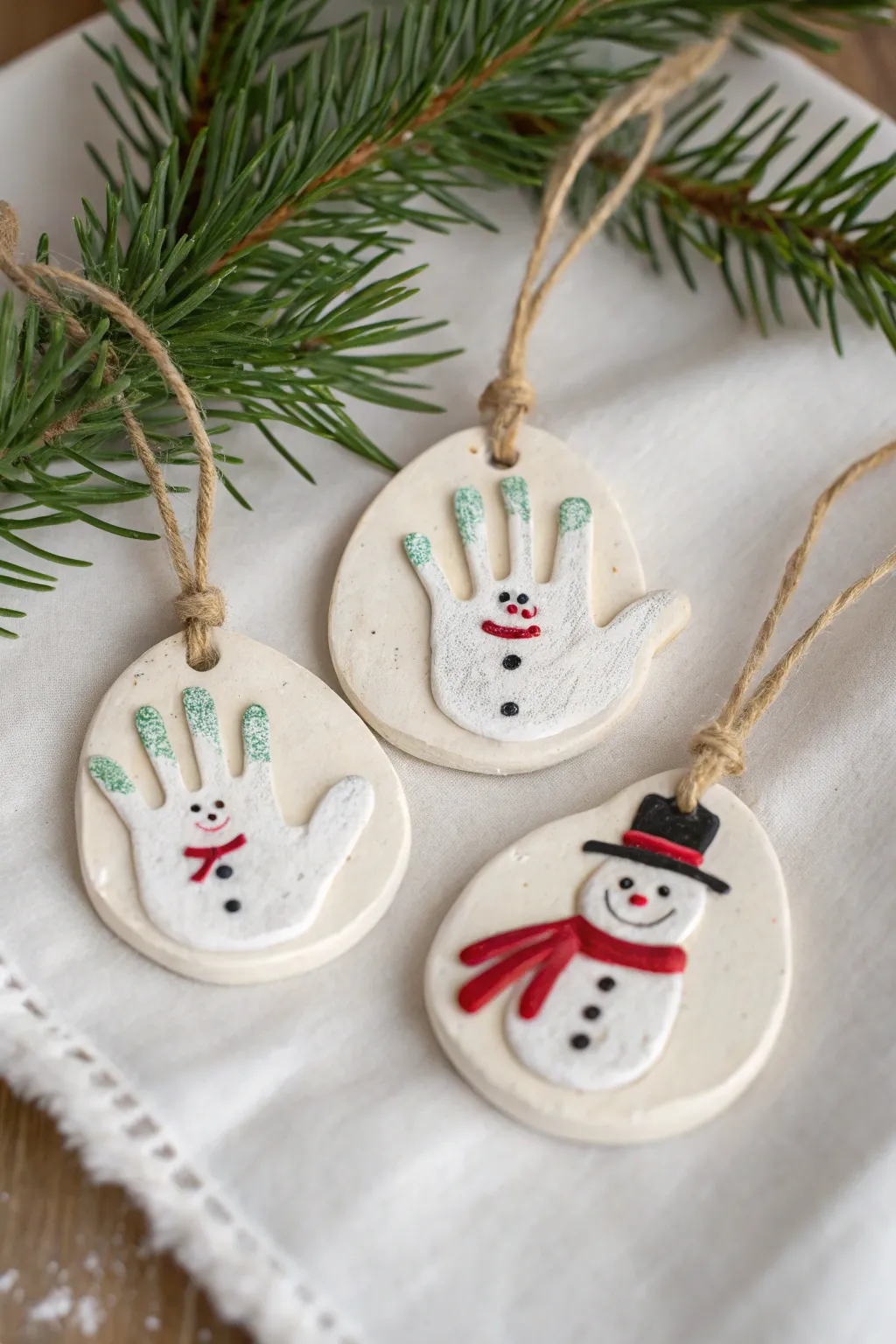 Transform tiny fingers into charming snowmen for a minimalist holiday touch.