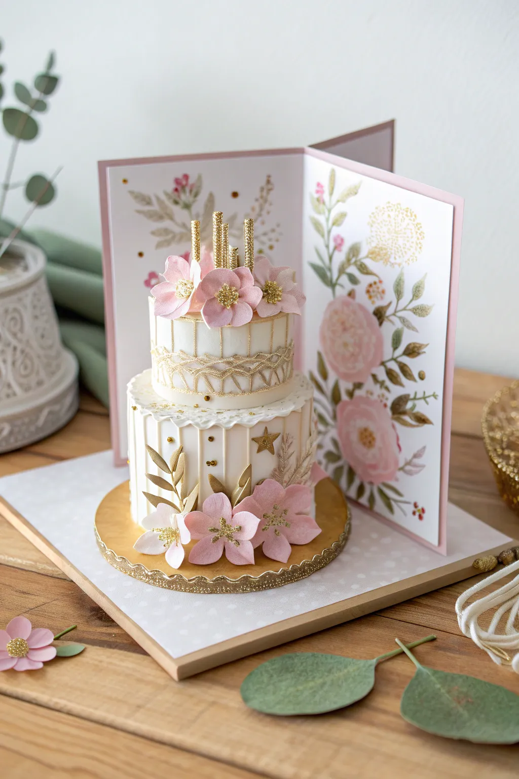 Surprise and delight with a pop-up cake birthday card, where elegance meets creativity!