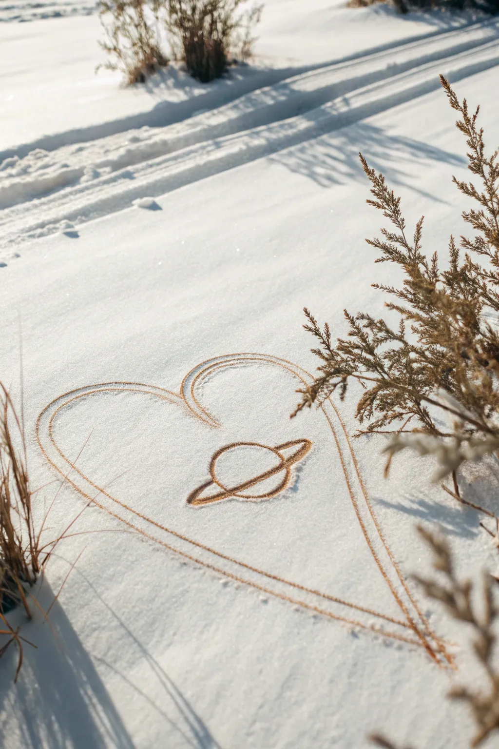 Embrace universal love with the simplicity of a minimalist planet heart.