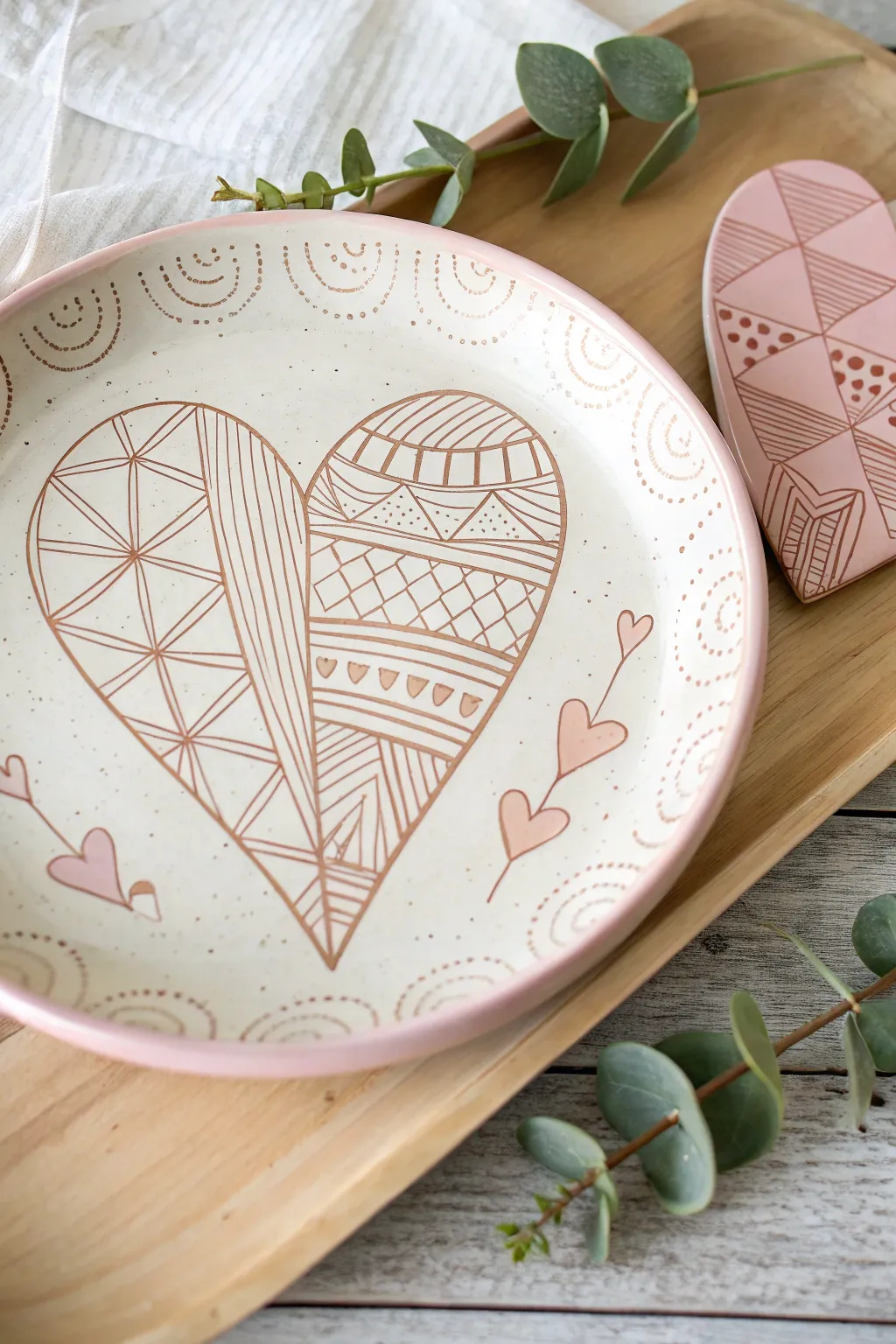 Embrace modern elegance with geometric heart patterns, a perfect blend of simplicity and style.