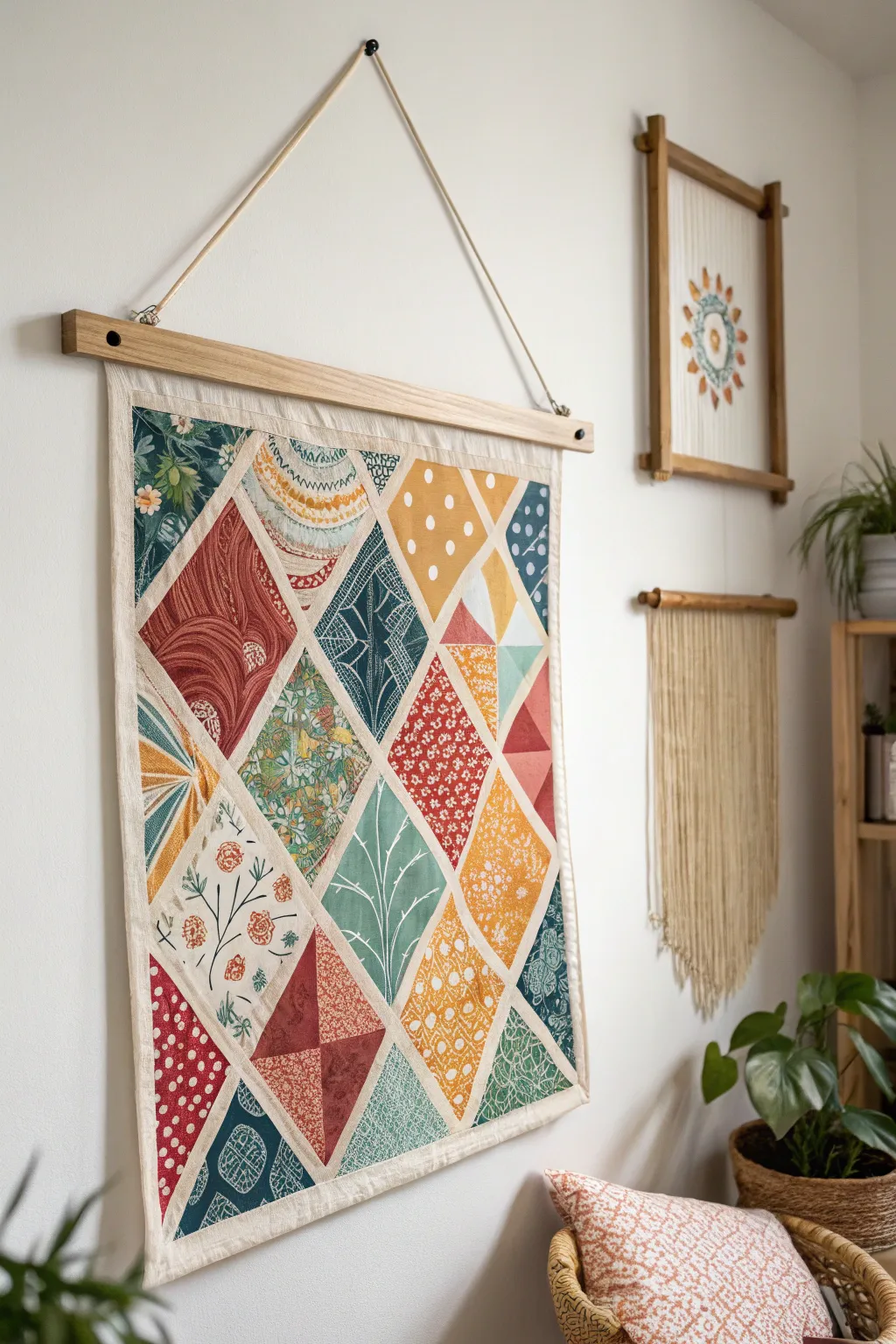 Transform your space with this DIY fabric wall art, where simplicity meets vibrant creativity.