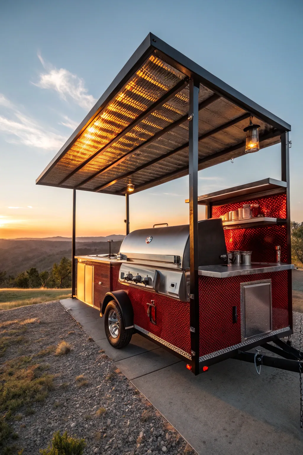 Craft Your Perfect BBQ Haven: A Masterpiece in Metal and Design for All-Weather Cooking!