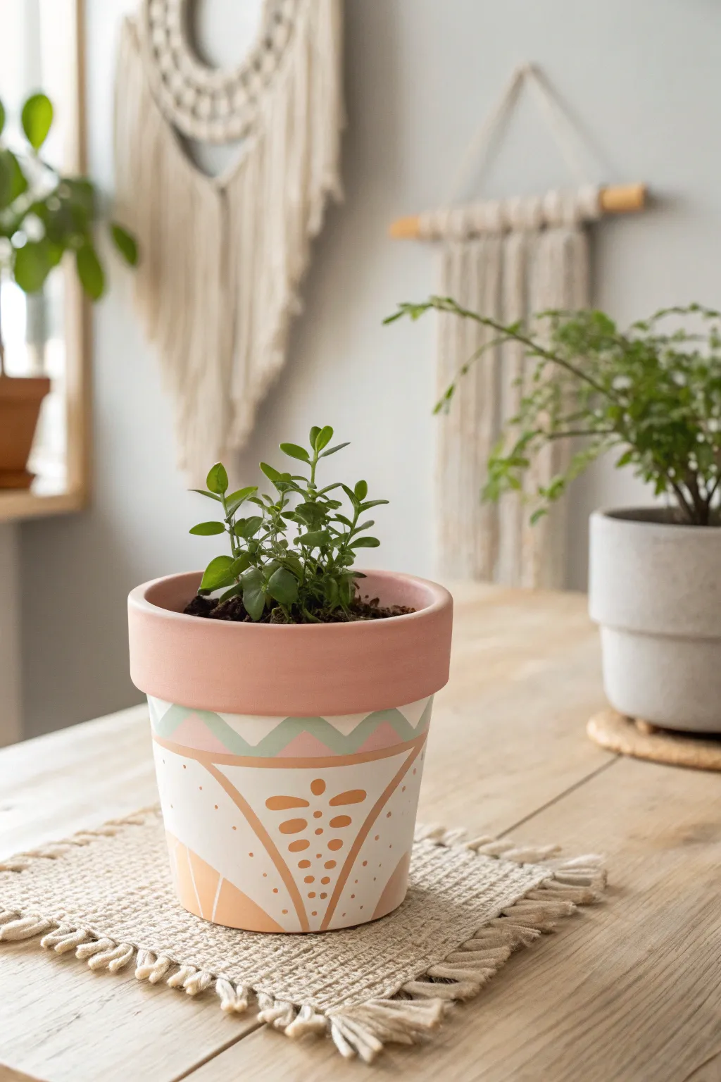Create a personal touch this Christmas with hand-painted plant pots that blend Scandinavian simplicity with boho charm.
