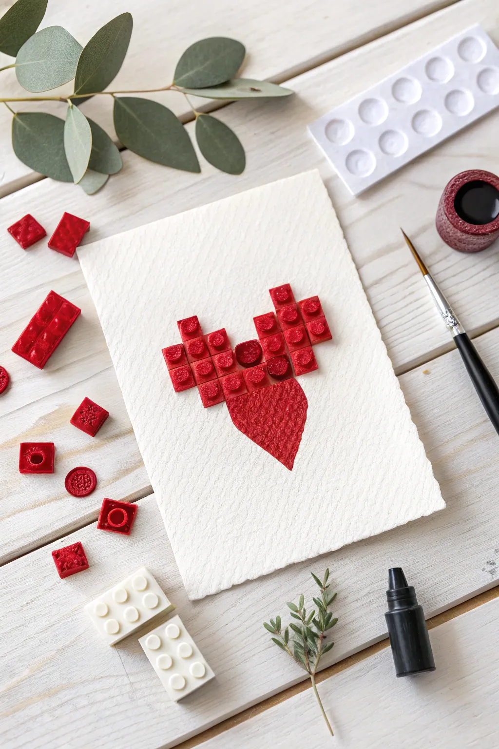 Craft a playful Valentine's card with a LEGO twist, adding charm and creativity to your heartfelt message.