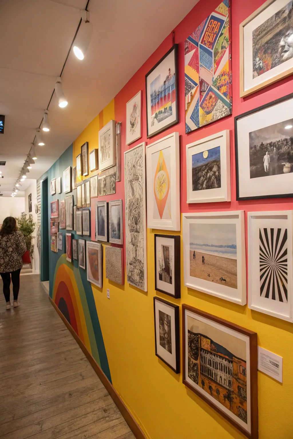 Gallery walls tell stories through art and photos.