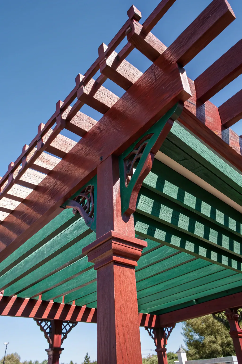 Elevate your carport with a pergola-style roof that blends elegance with functionality.