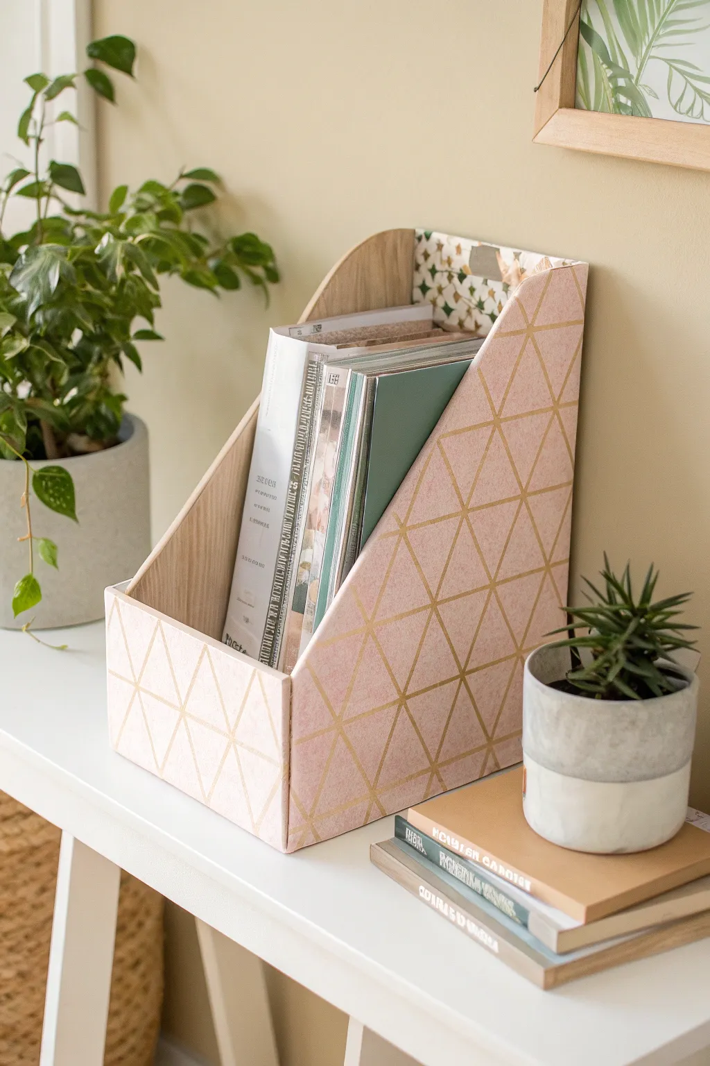 Transform cardboard into chic DIY magazine holders with a touch of Scandinavian and Boho flair.