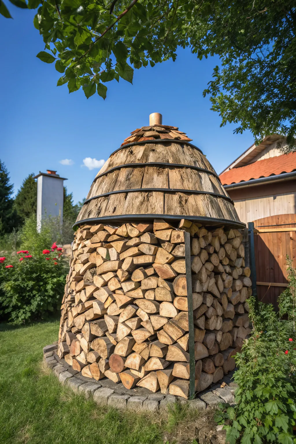 Master the Art of Stacking: Discover the Beehive Beauty of Holzmiete Firewood Arrangement.