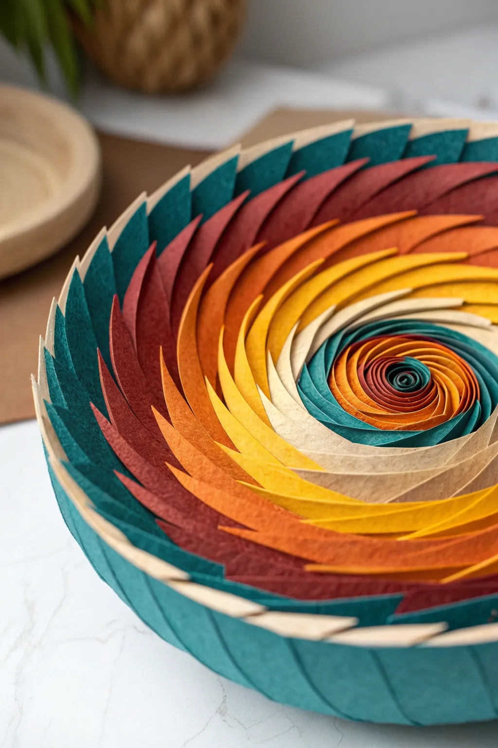 Craft a stormy masterpiece with layered paper hurricanes—capturing depth and drama in vibrant hues.
