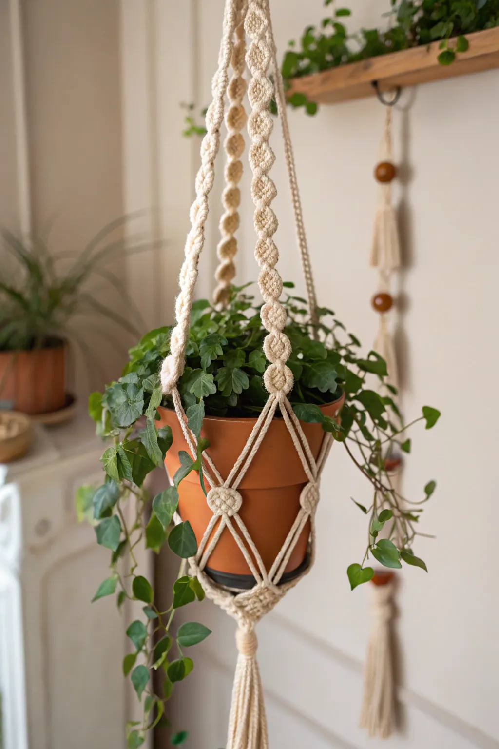 Elevate your space with the simplicity and elegance of DIY macrame plant hangers.