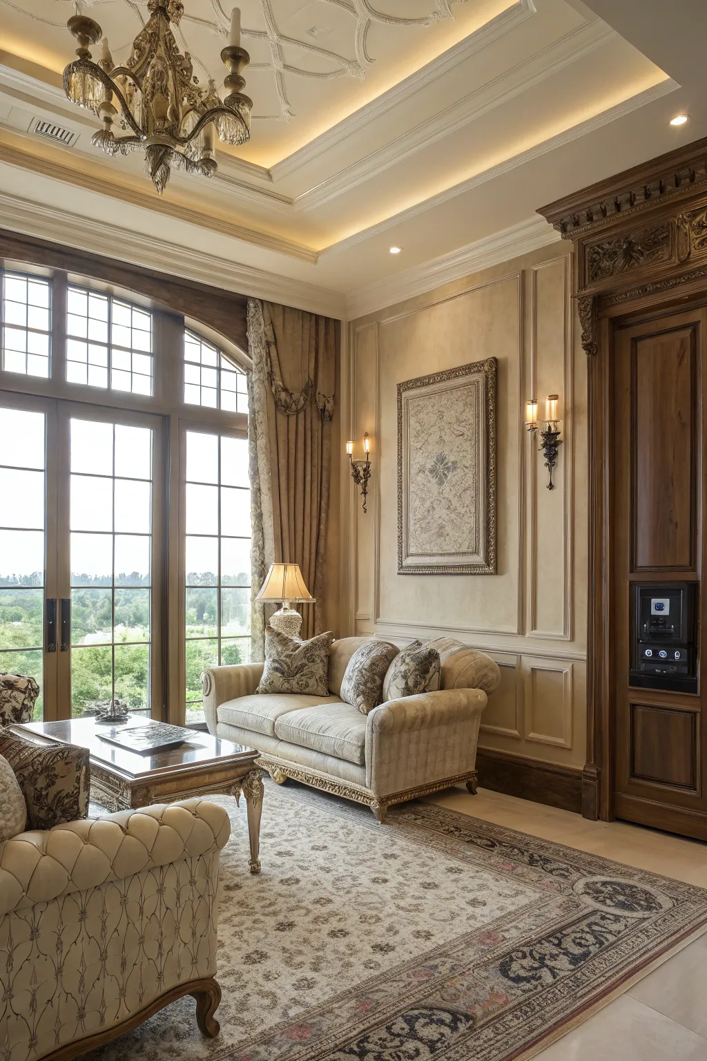 A wooden frame adds a touch of classic elegance to your room.