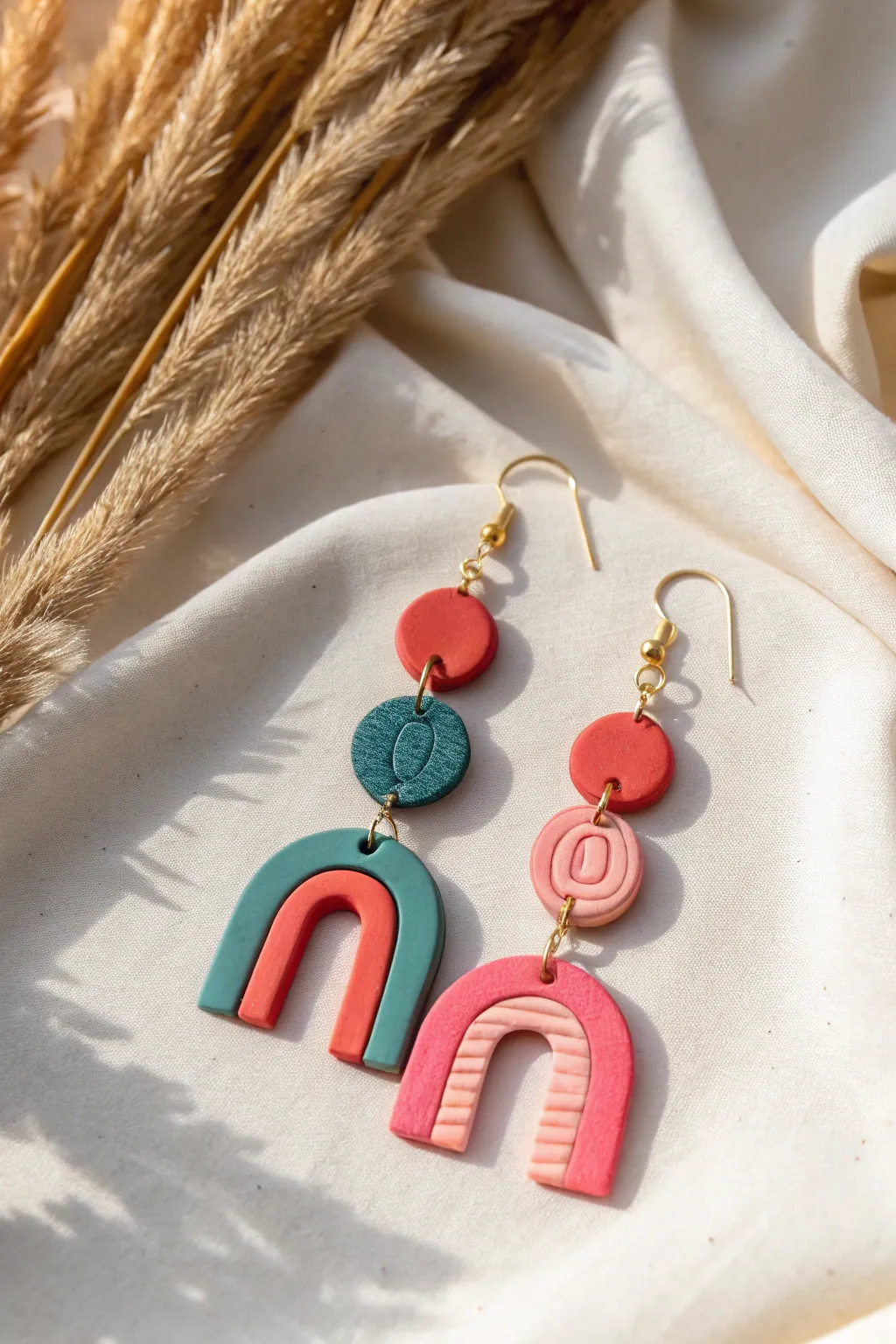 Embrace your bold side with these playful polymer clay earrings, a perfect blend of minimalist charm and vibrant creativity.