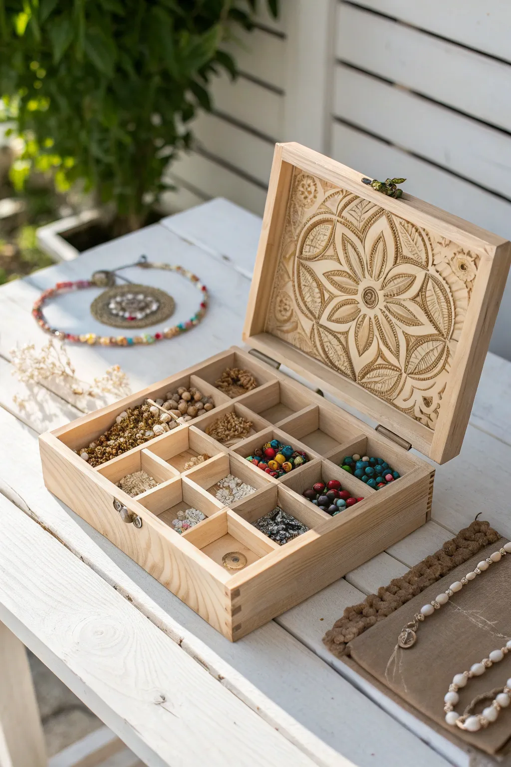 Travel in style with this chic and organized jewelry-making companion.