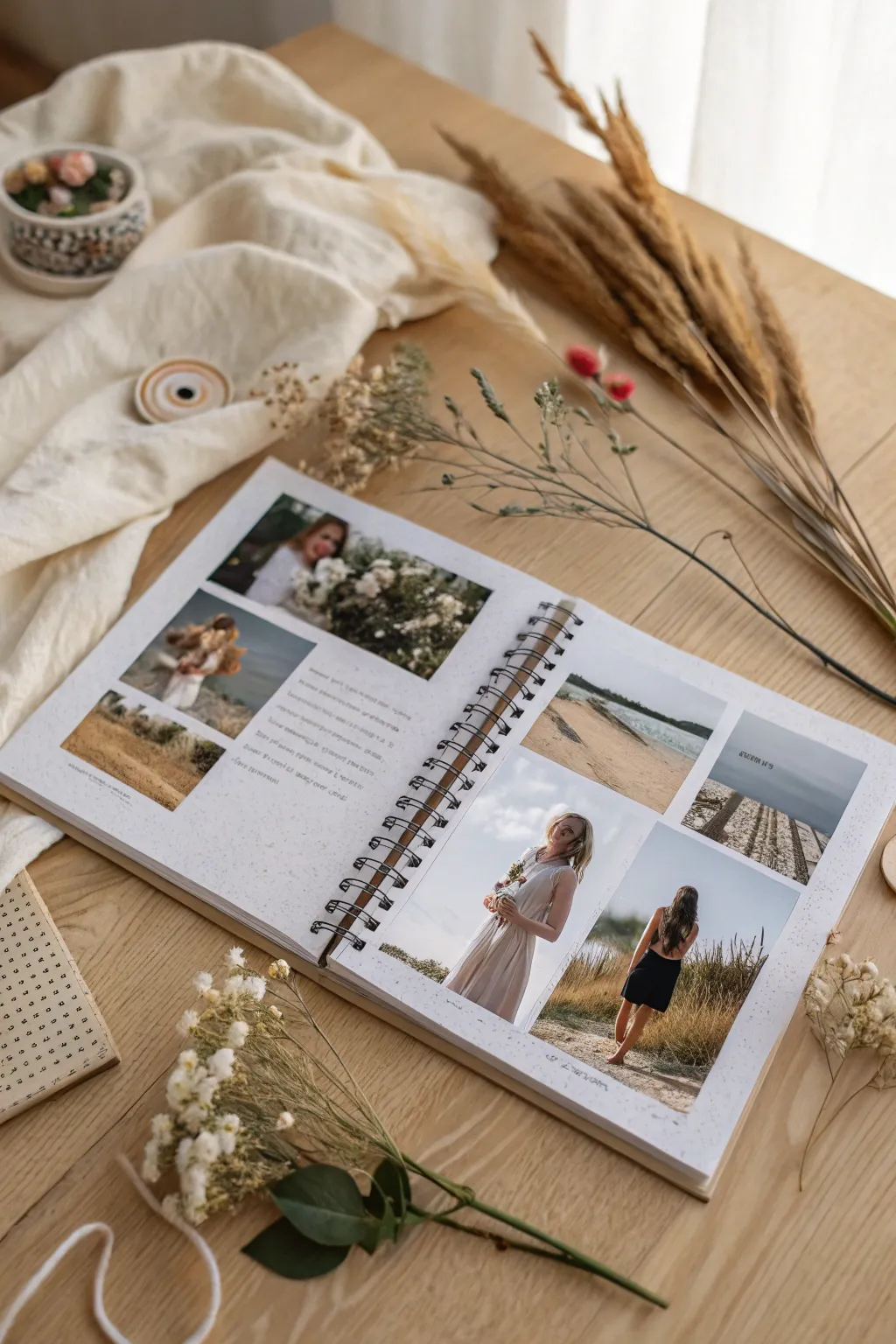 Capture your memories with a touch of elegance in a minimalist photo collage journal.
