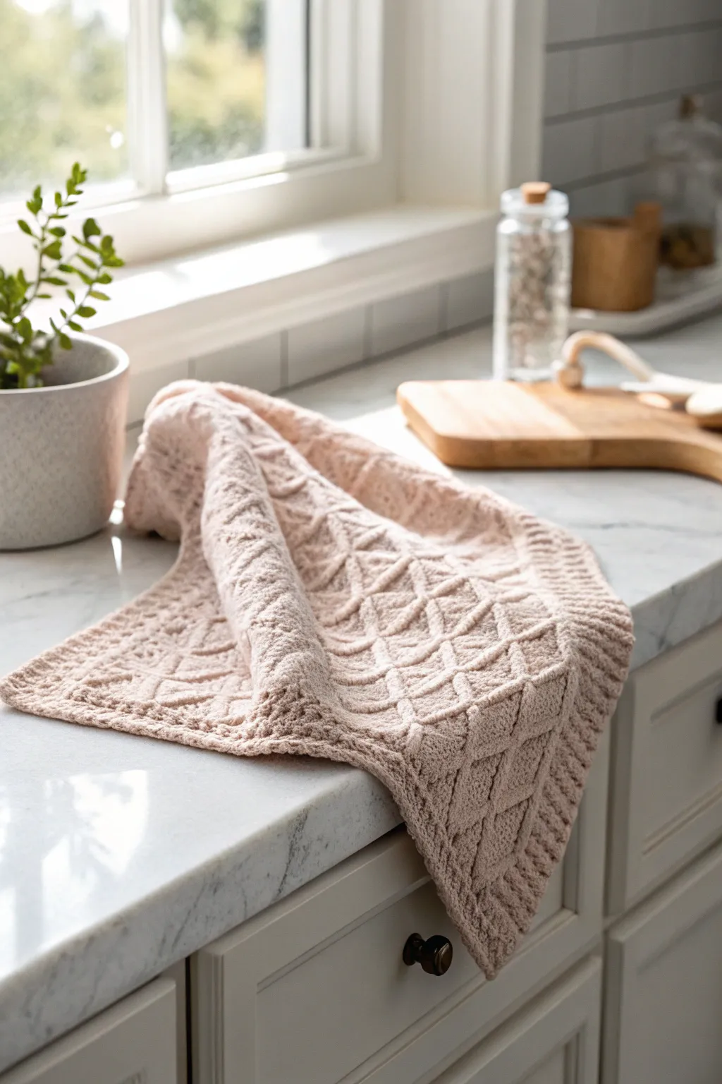 Elevate your kitchen with the timeless charm of handcrafted knit dishcloths.