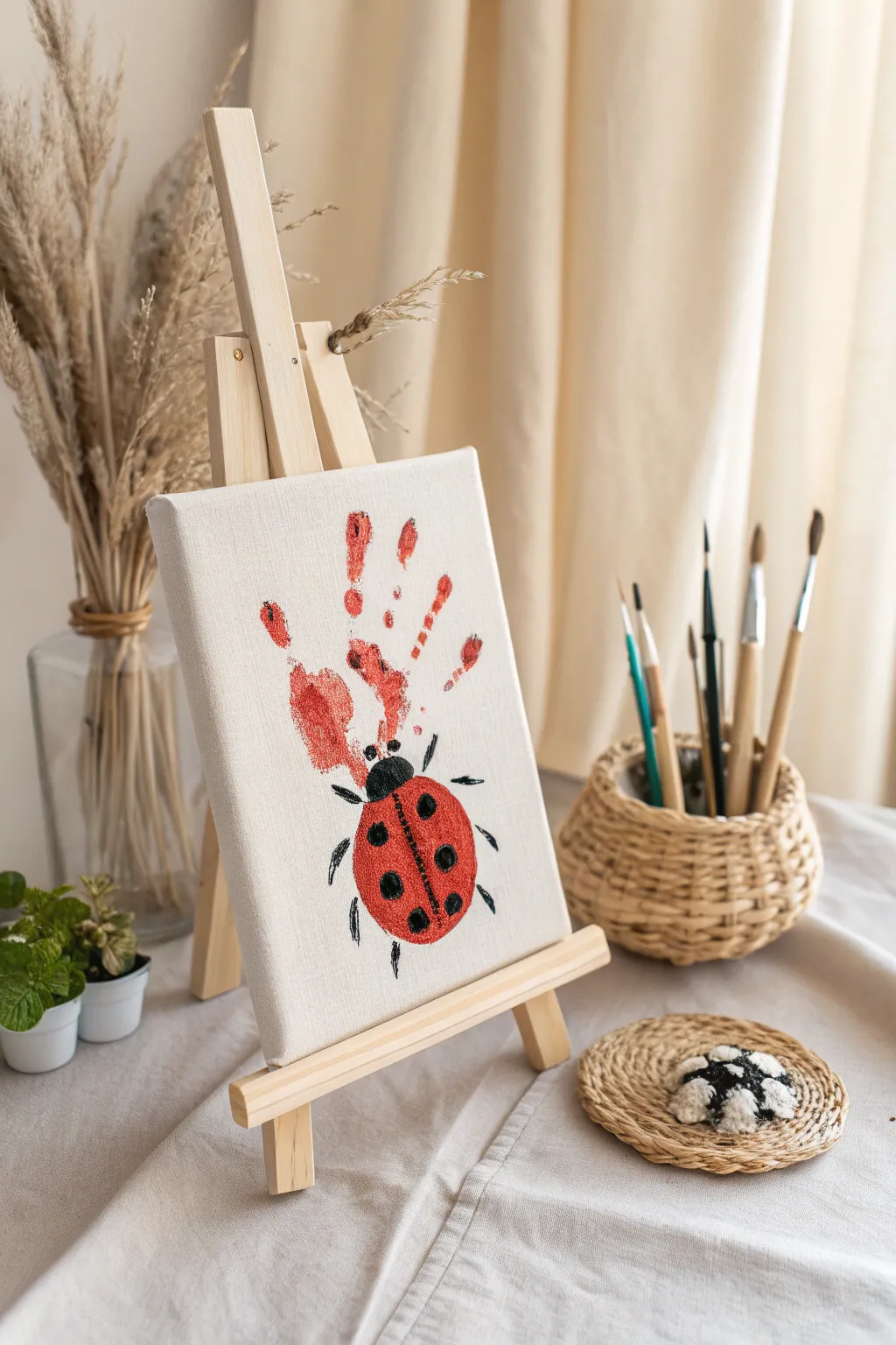 Craft your own unique masterpiece with handprint ladybug art—embrace simplicity and vibrant expression!
