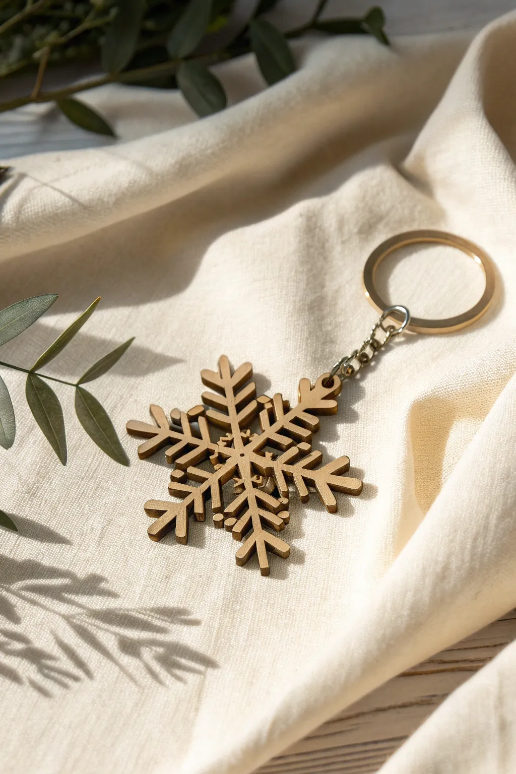 Celebrate the holidays with a touch of elegance and natural beauty. This snowflake keychain is the perfect festive accessory.
