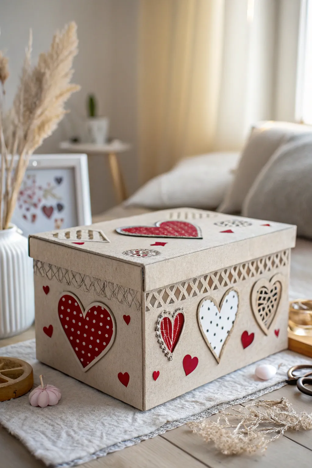 Crafted with Love: A simple yet charming last-minute Valentine's box idea that captures the heart.