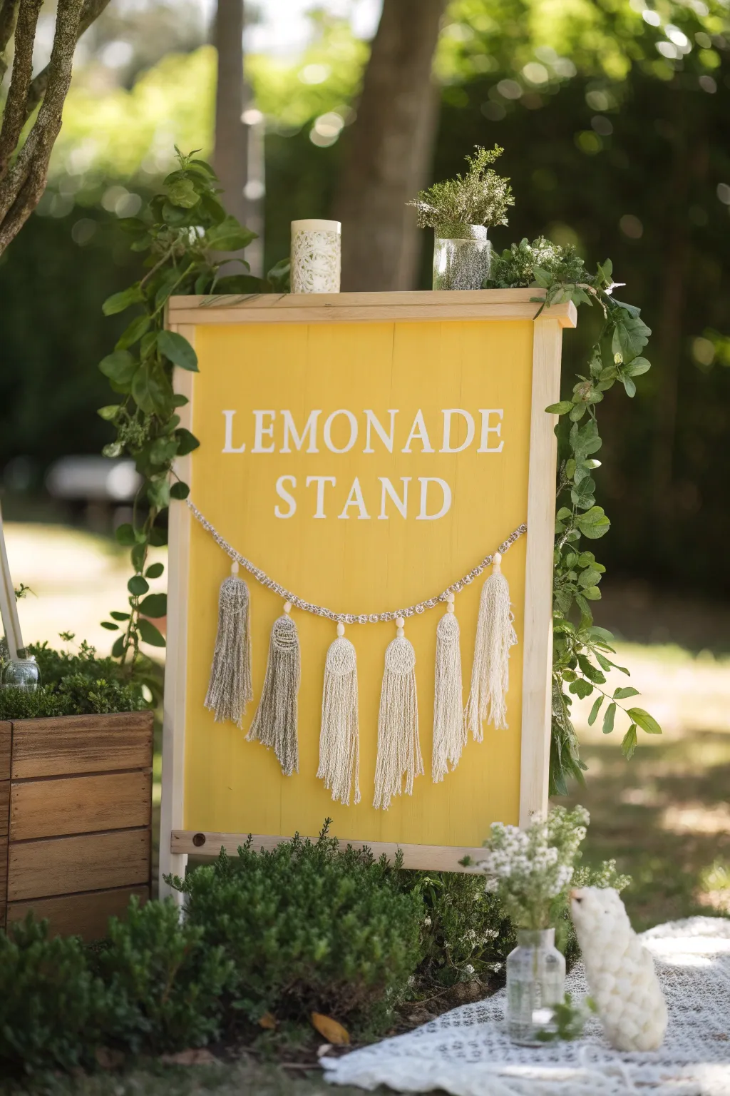 Sip in style with our elegantly crafted lemonade stand sign – where simplicity meets bold beauty.