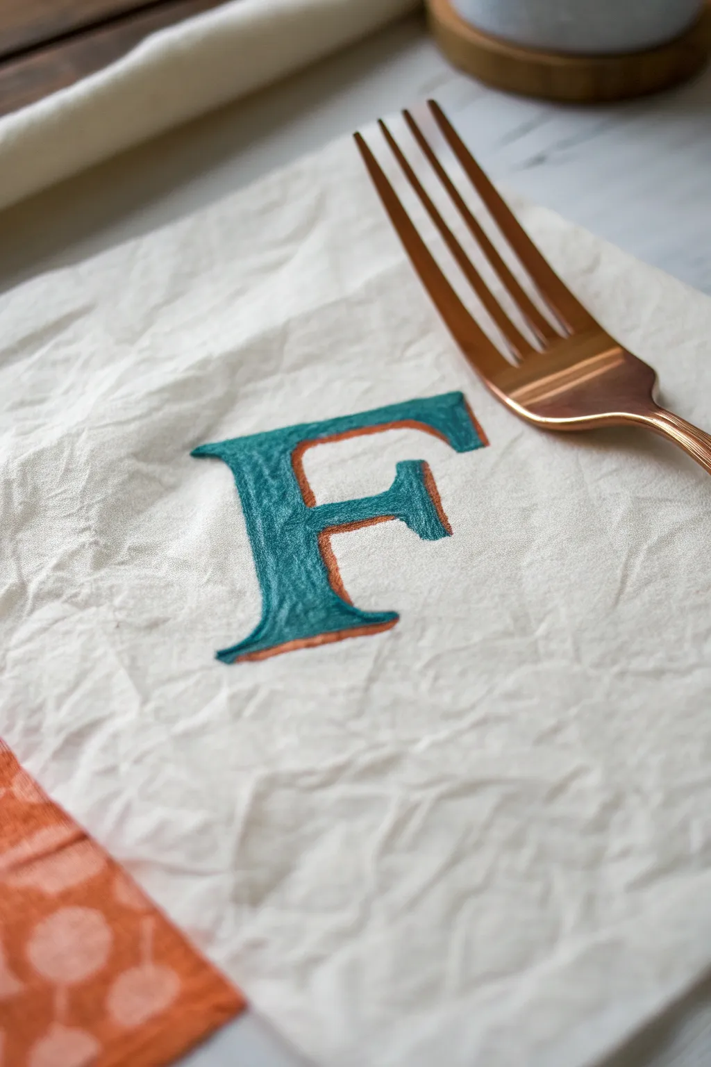 Craft your own letter art with fork-painted flair! 🎨✨ #ForkArt #MinimalistCrafts