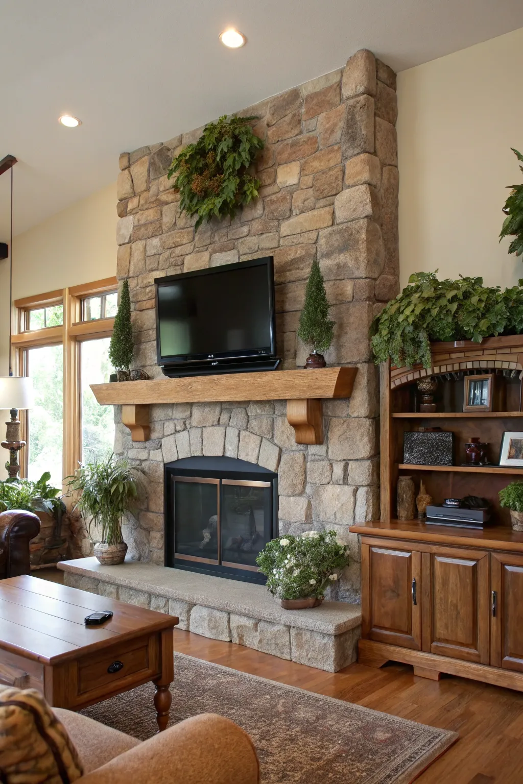 Natural materials create a warm and inviting atmosphere.