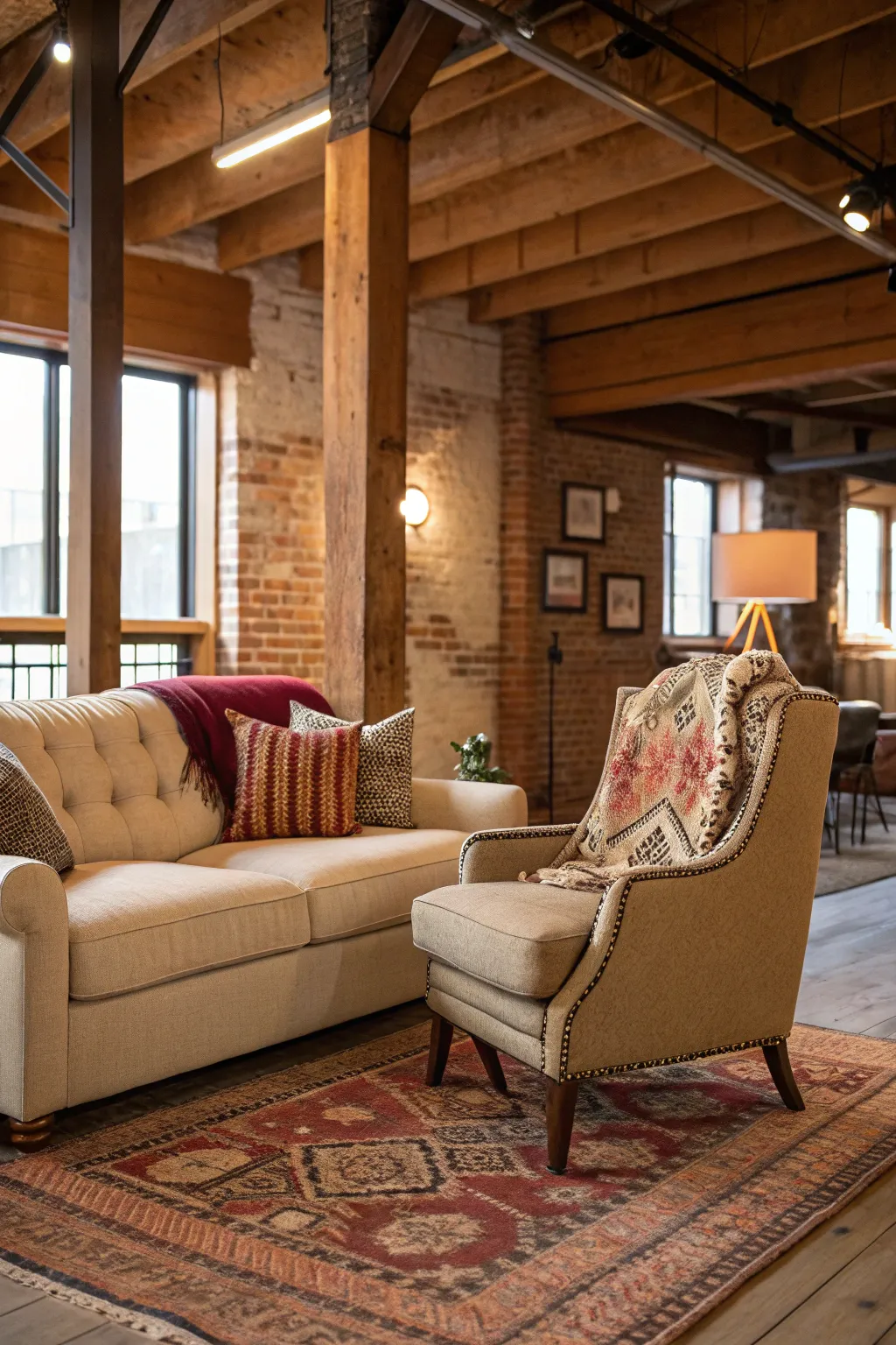 Cozy furniture creates a welcoming atmosphere.