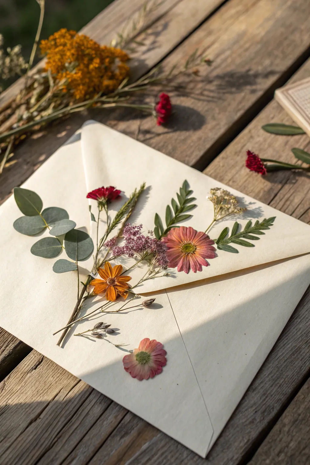 Capture the essence of love with an envelope adorned by nature's own artistry. 🌿💌 #NatureInspired #HandcraftedElegance