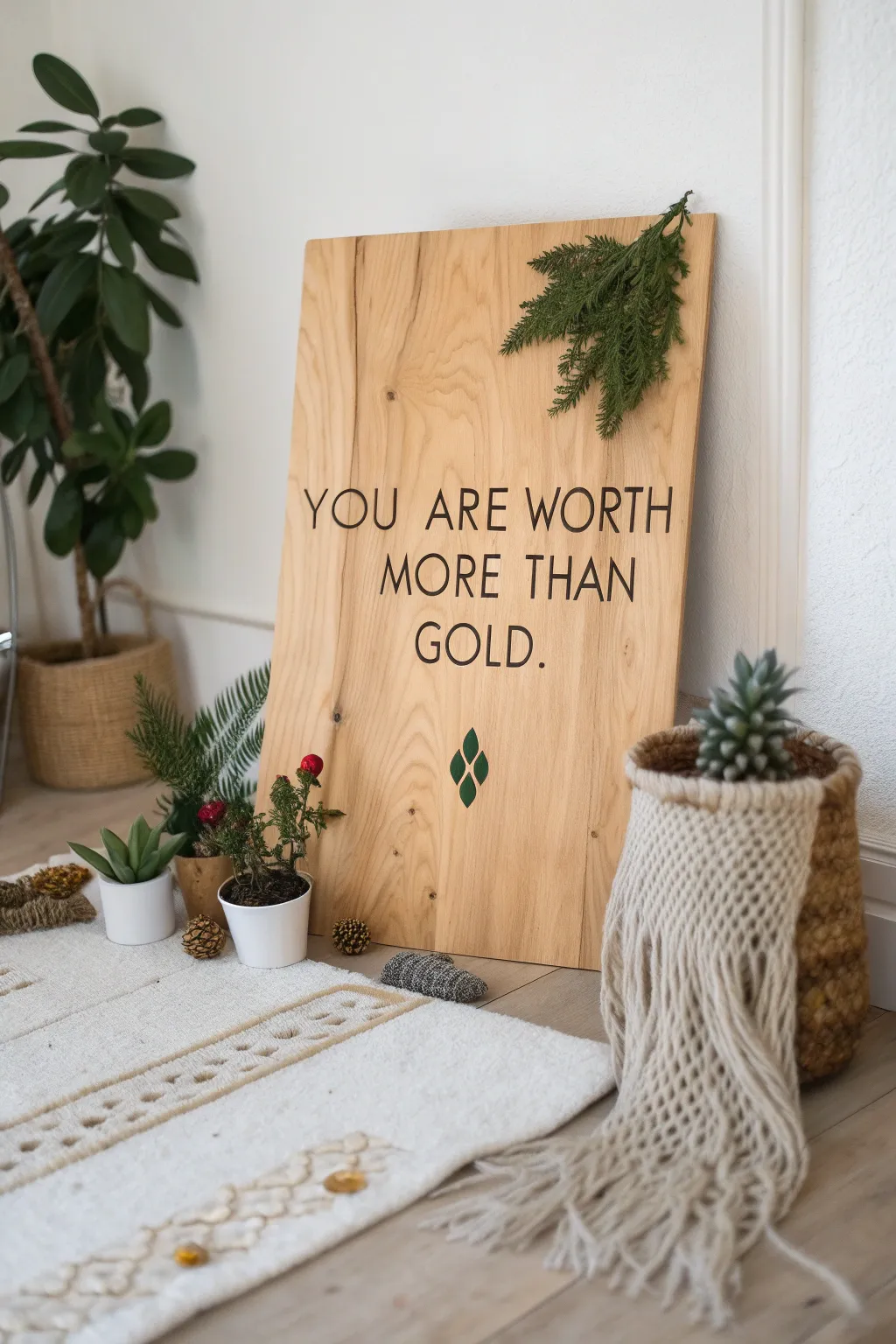 Elevate your space with inspiring words of wisdom and natural beauty. 🌿✨ #LuckyQuotes #ScandiBoho