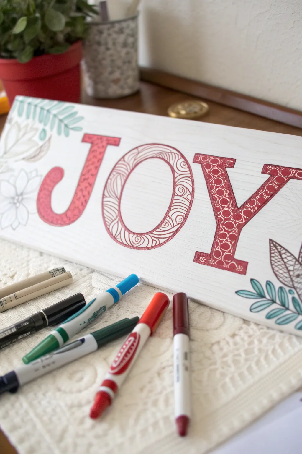 Express joy through vibrant typography art—where bold colors meet minimalist elegance!