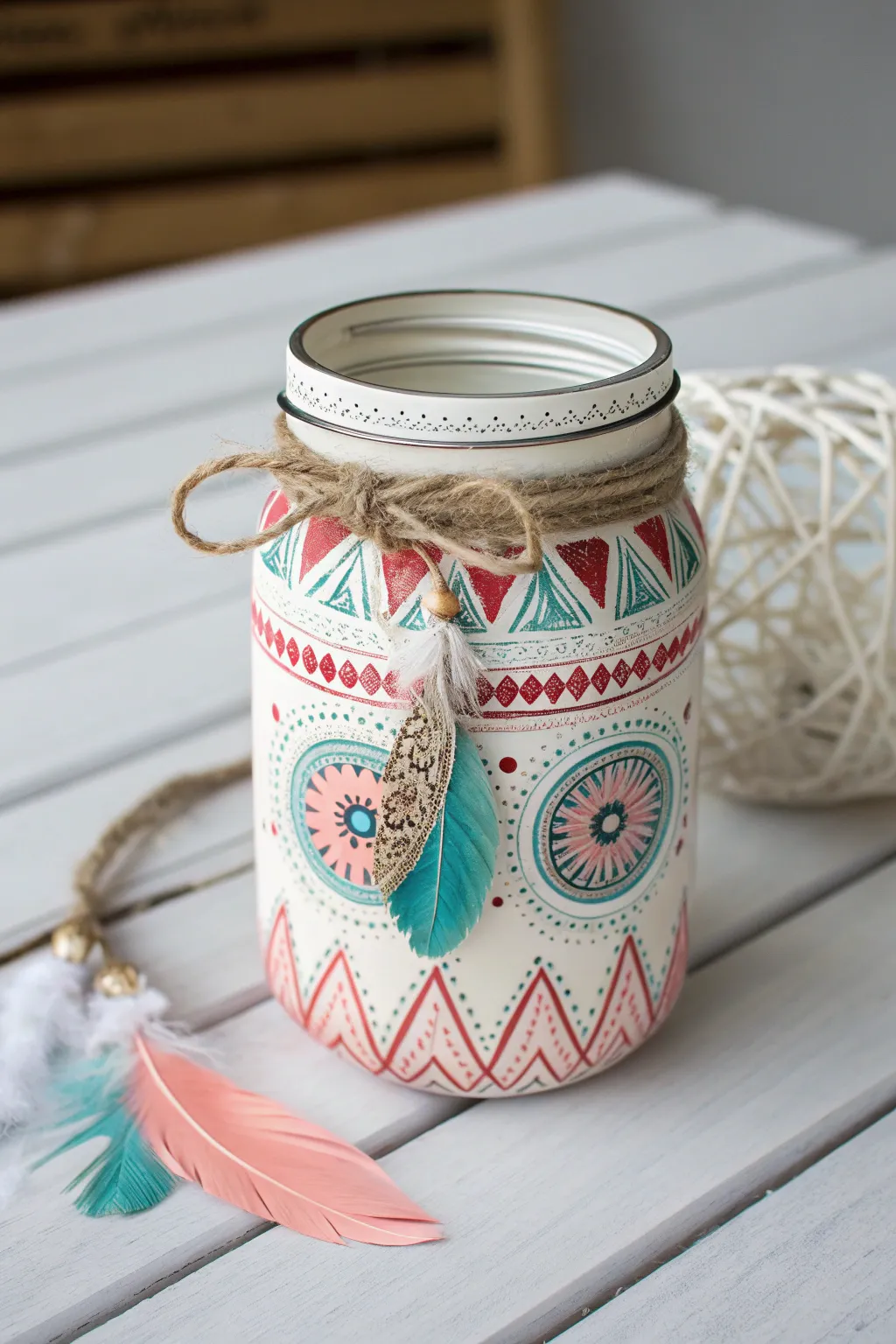 Elevate your party decor with a stunning mason jar centerpiece, where minimalist design meets boho charm.