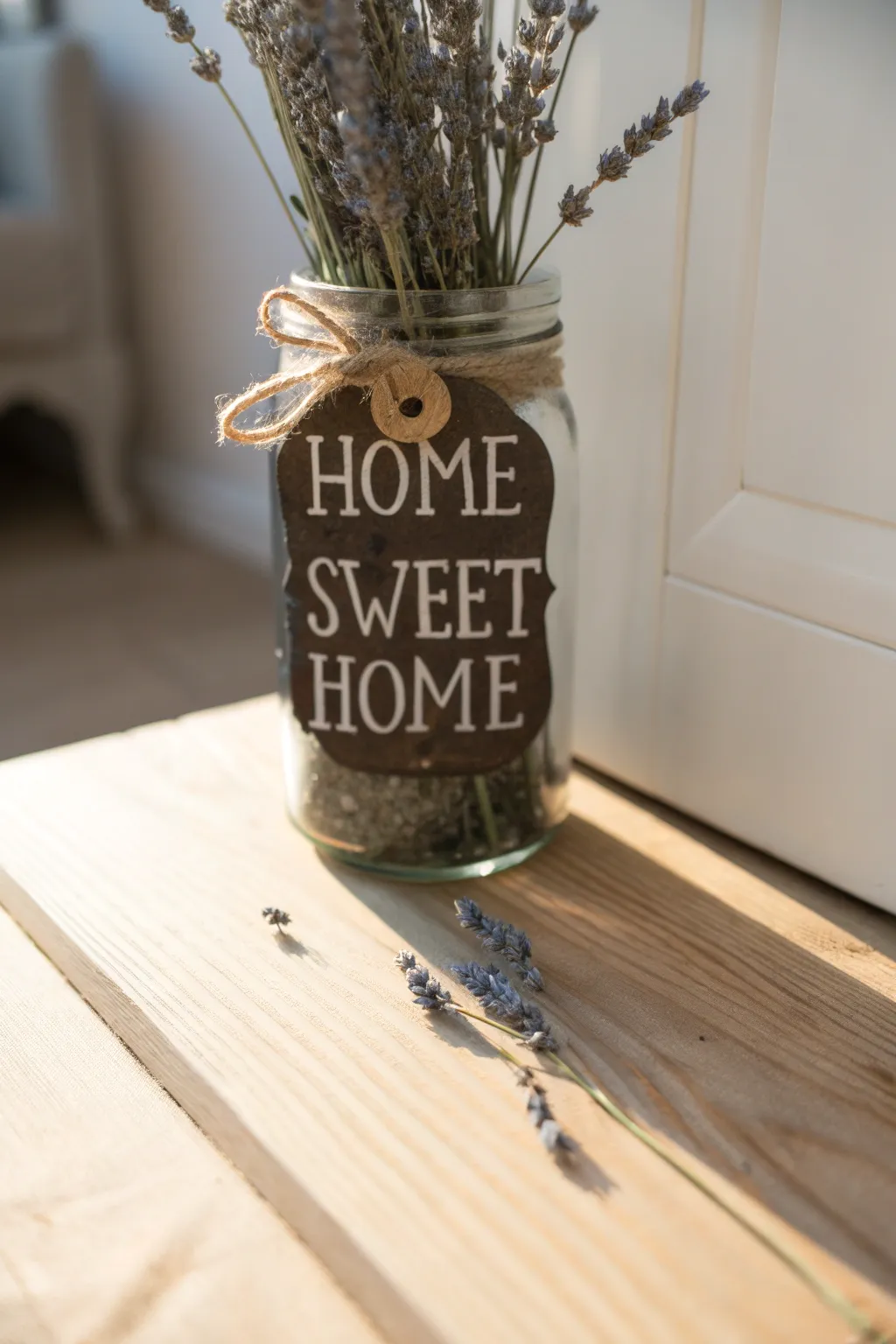 Embrace the warmth of home with this charming 'Home Sweet Home' mason jar sign.
