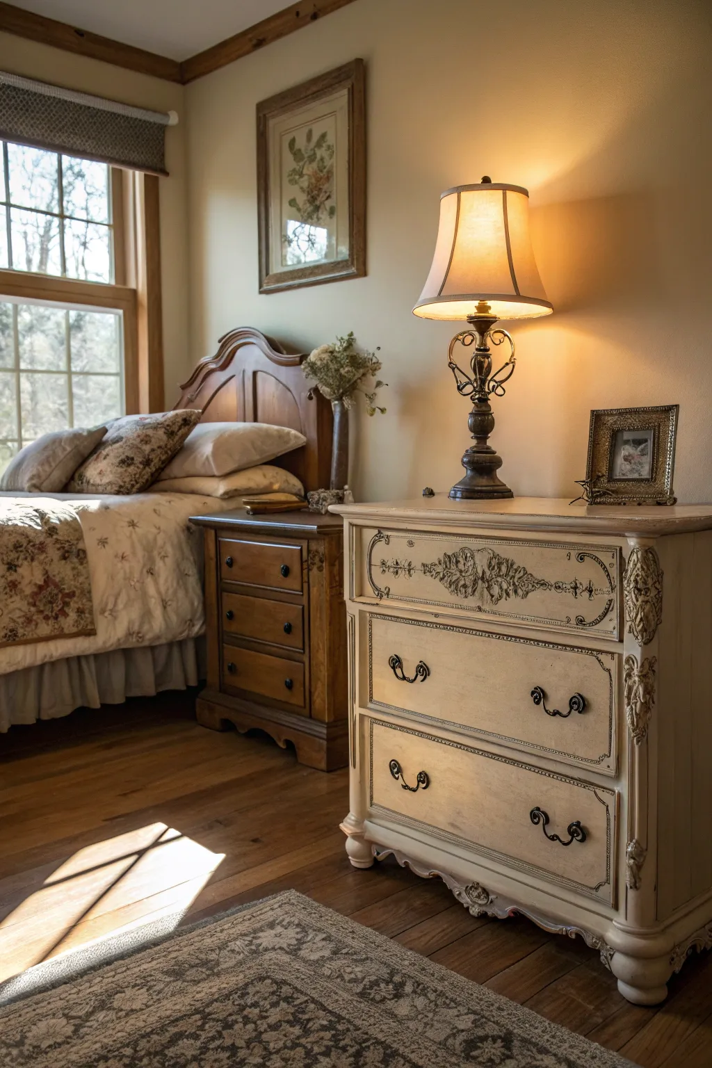 Thrifted furniture adds charm and saves money.