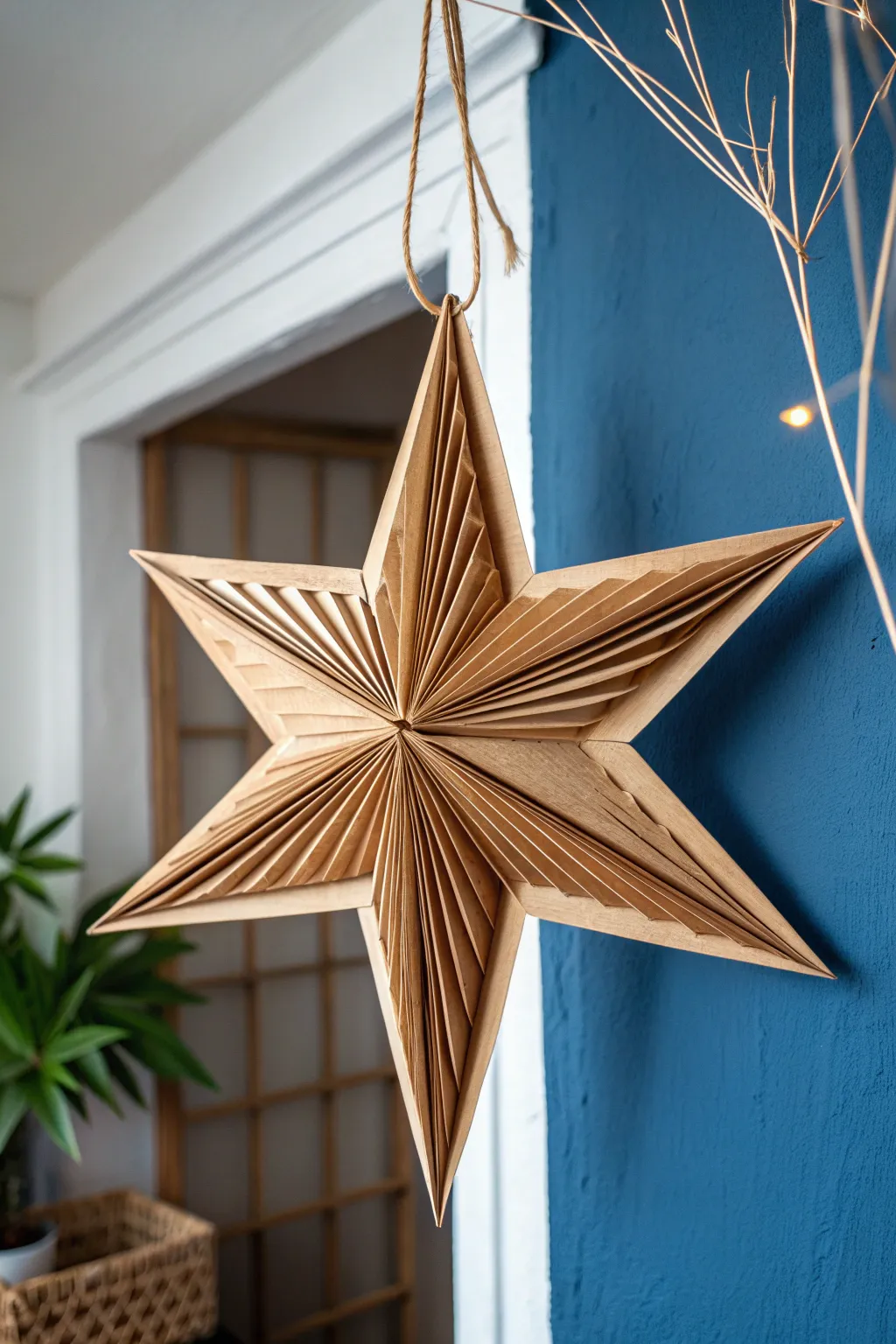 Transform everyday materials into enchanting decor with these recycled paper bag stars—where simplicity meets elegance.